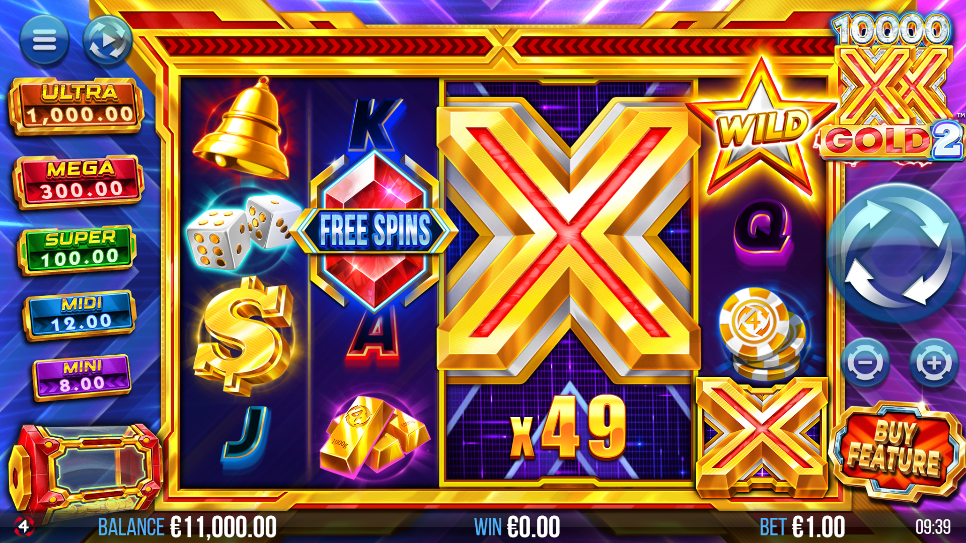 10,000X Gold 2 Base Game Play