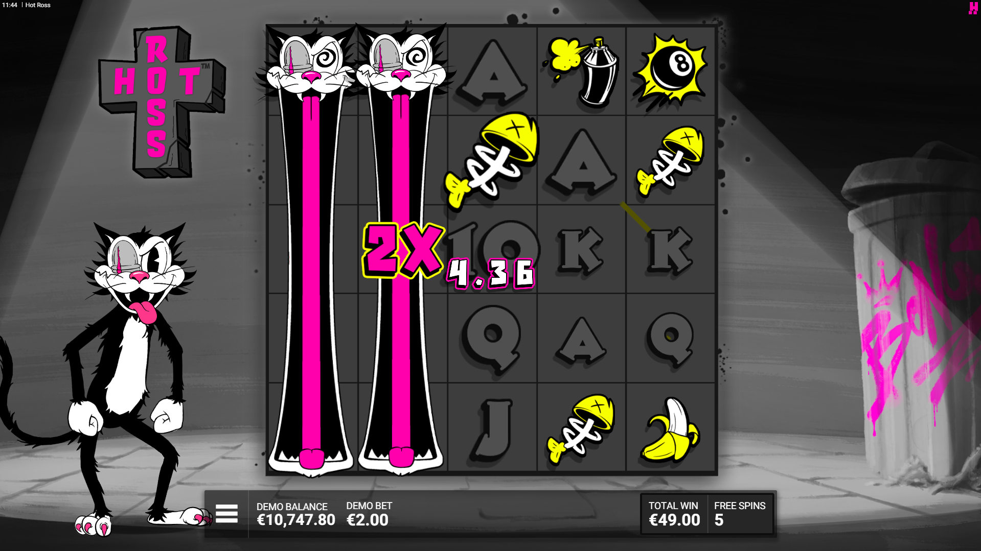 Trigger Cat Call Free Spins for Increased Chances of Landing Ross and Hot Ross Symbols