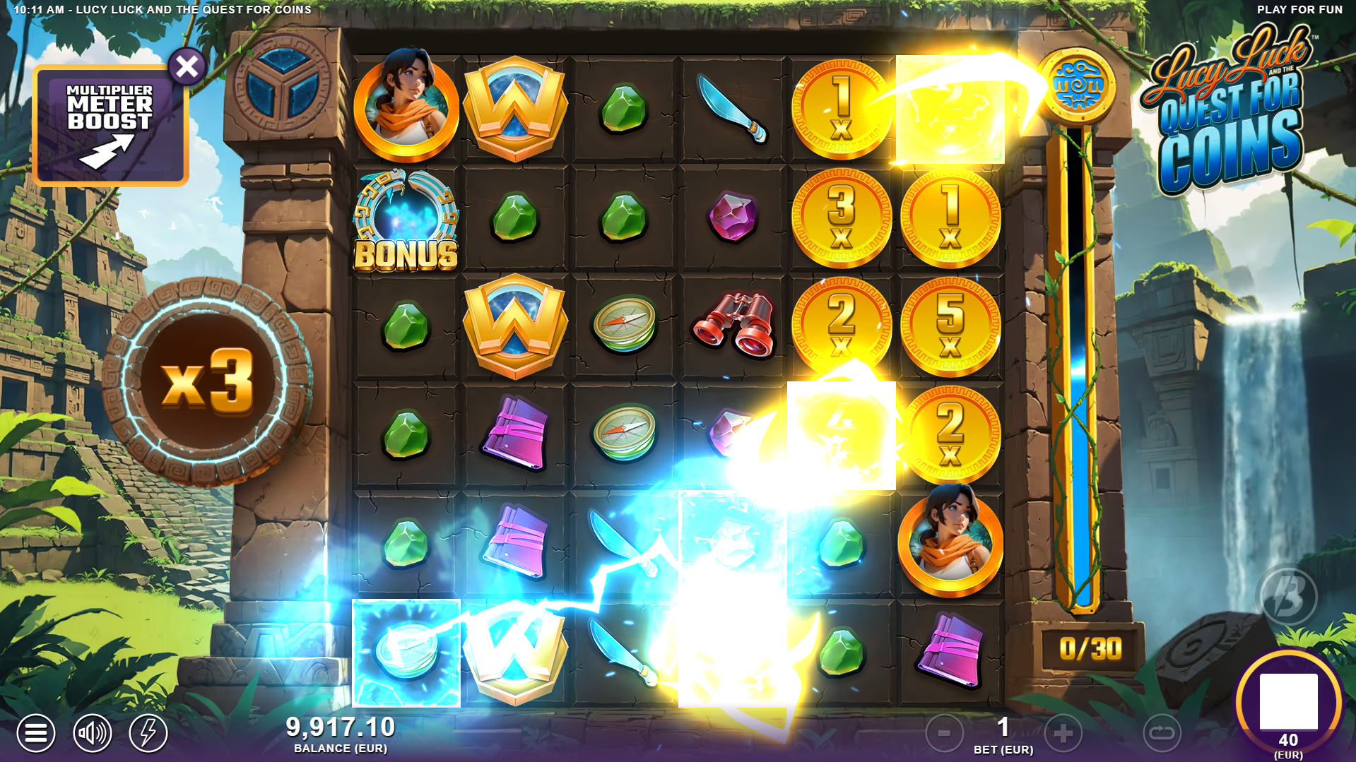 Each Winning Symbol Charges the Collection Meter, Awarding Additional Wild and Coin Symbol Opportunities