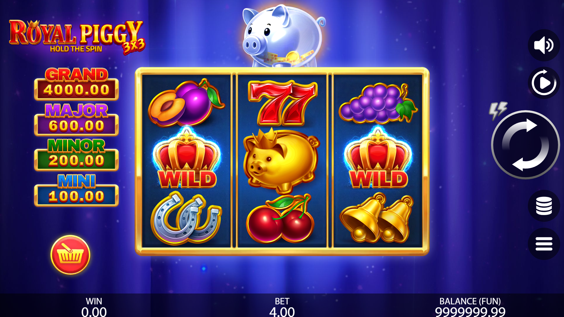 3x3 Royal Piggy: Hold the Spin Base Game Play