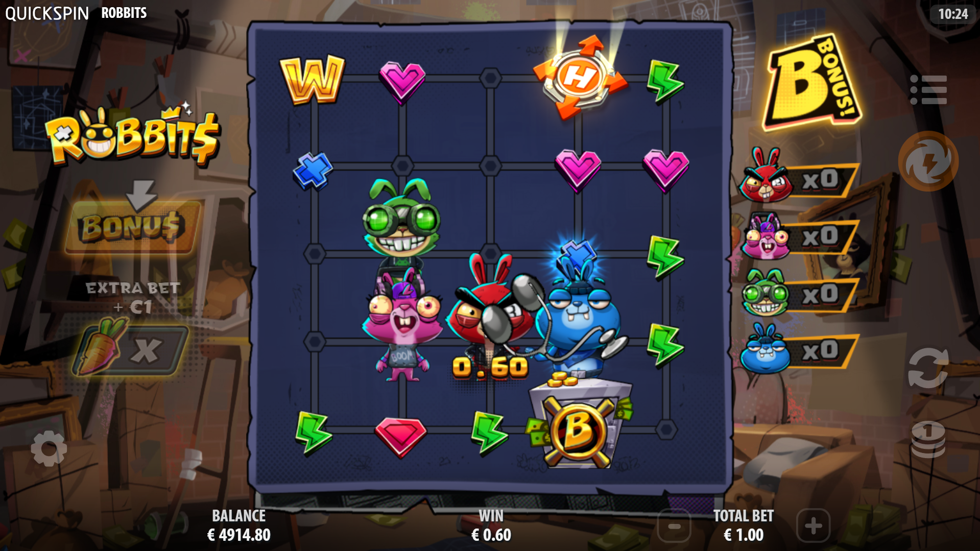 Collecting 3 or more Bonus Scatter Symbols During the Same Round Triggers the Free Spins Bonus Game