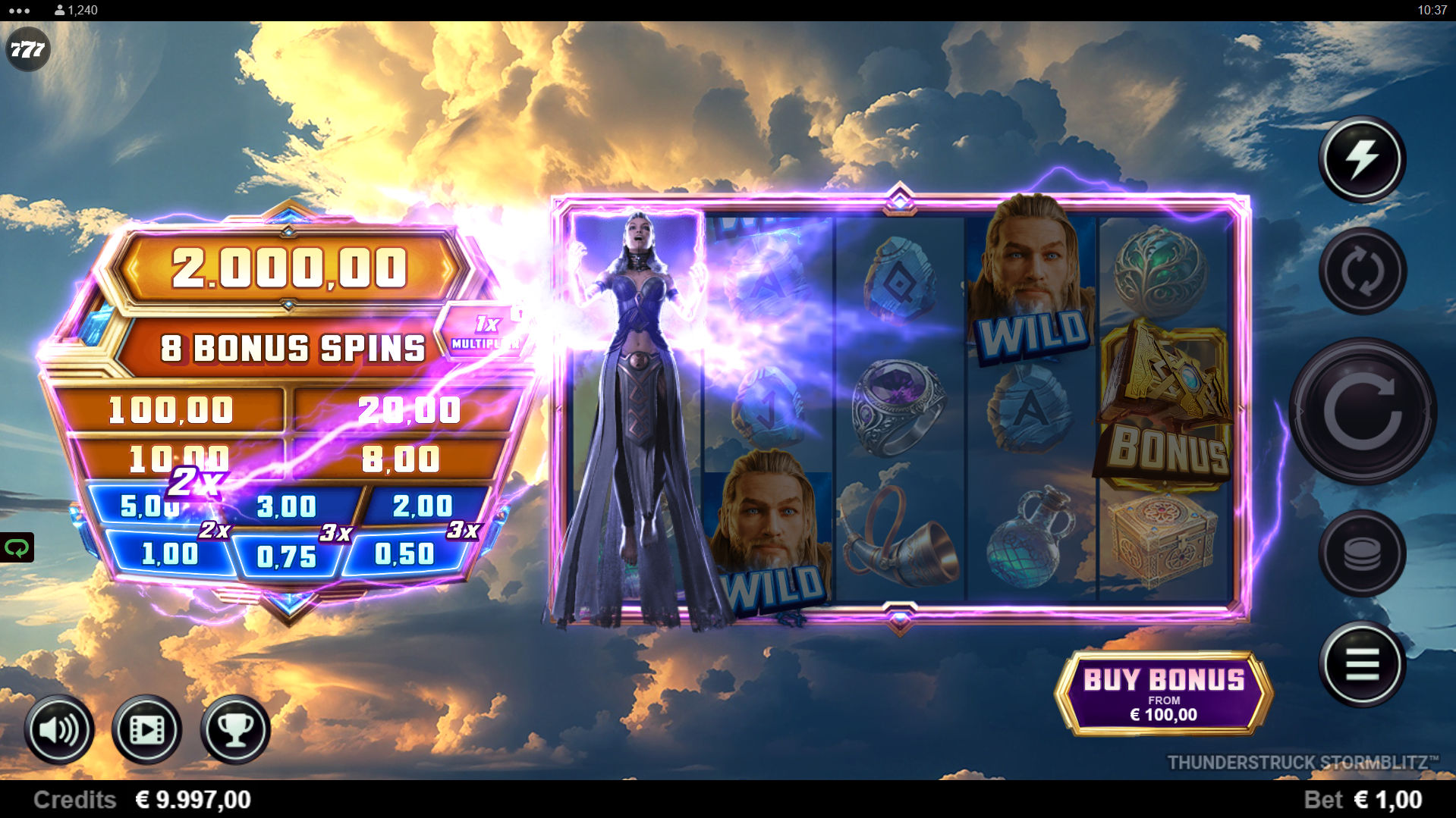 Tower Multiplier Symbols Increase Random Prize Multipliers up to a Maximum of 5x