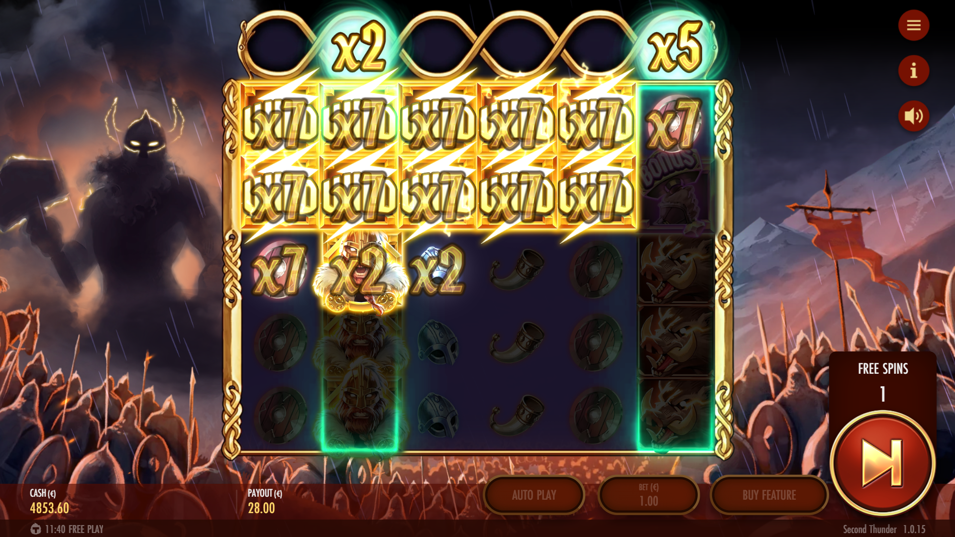 Second Thunder Free Spins Play