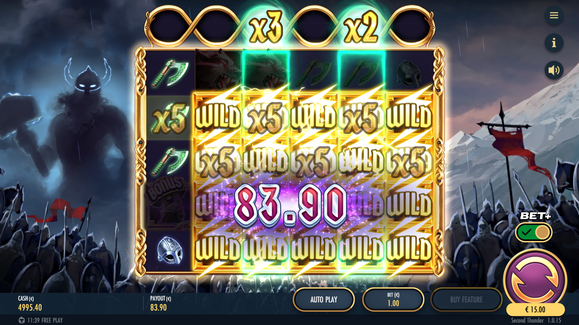 Activate the Feature Row for Additional Wild and Multiplier Potential