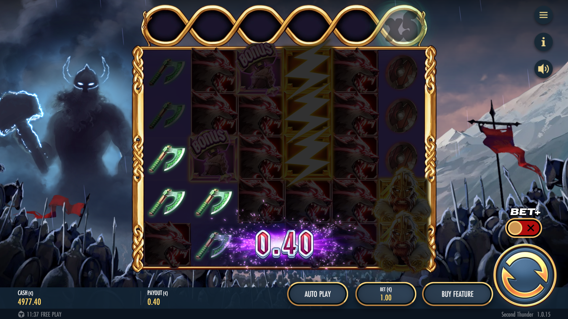 Second Thunder Offers Players 50 Fixed Paylines