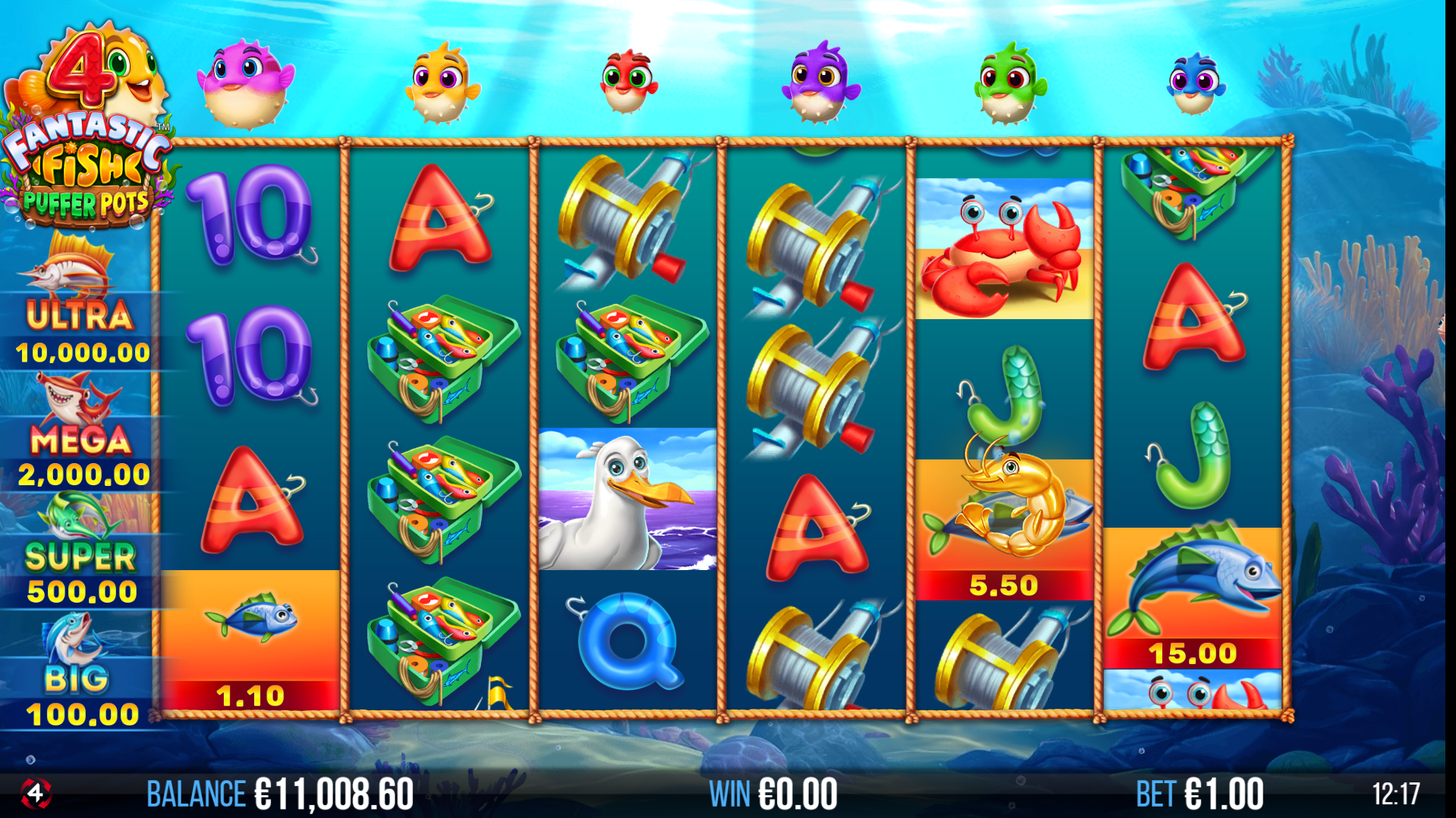 Collect Coin Symbols into Puffer Pots for the Chanceof Triggering the Puffer Respins Bonus Game