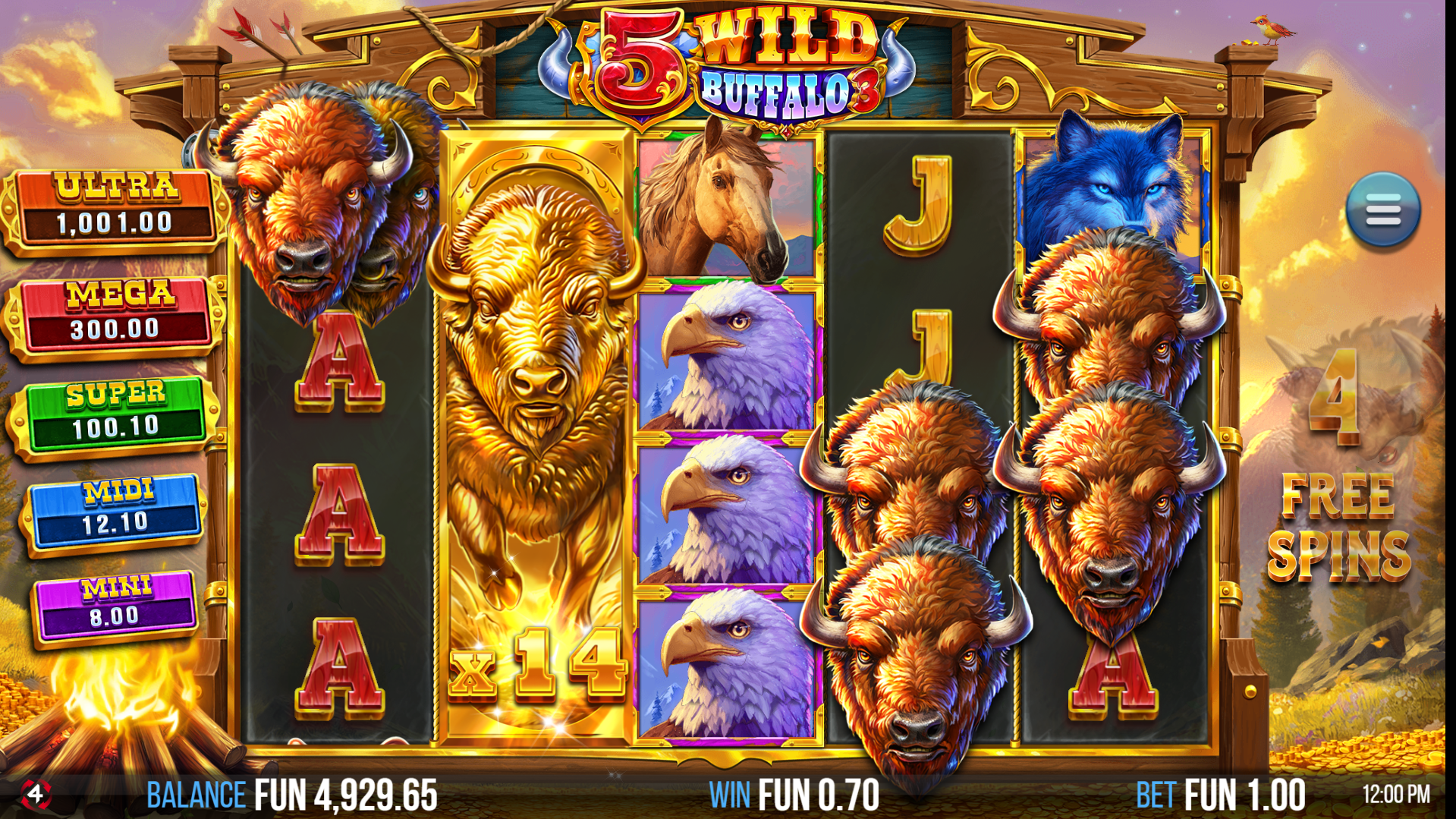 During Free Spins Double Buffalo Symbols Become Active for Added Potential