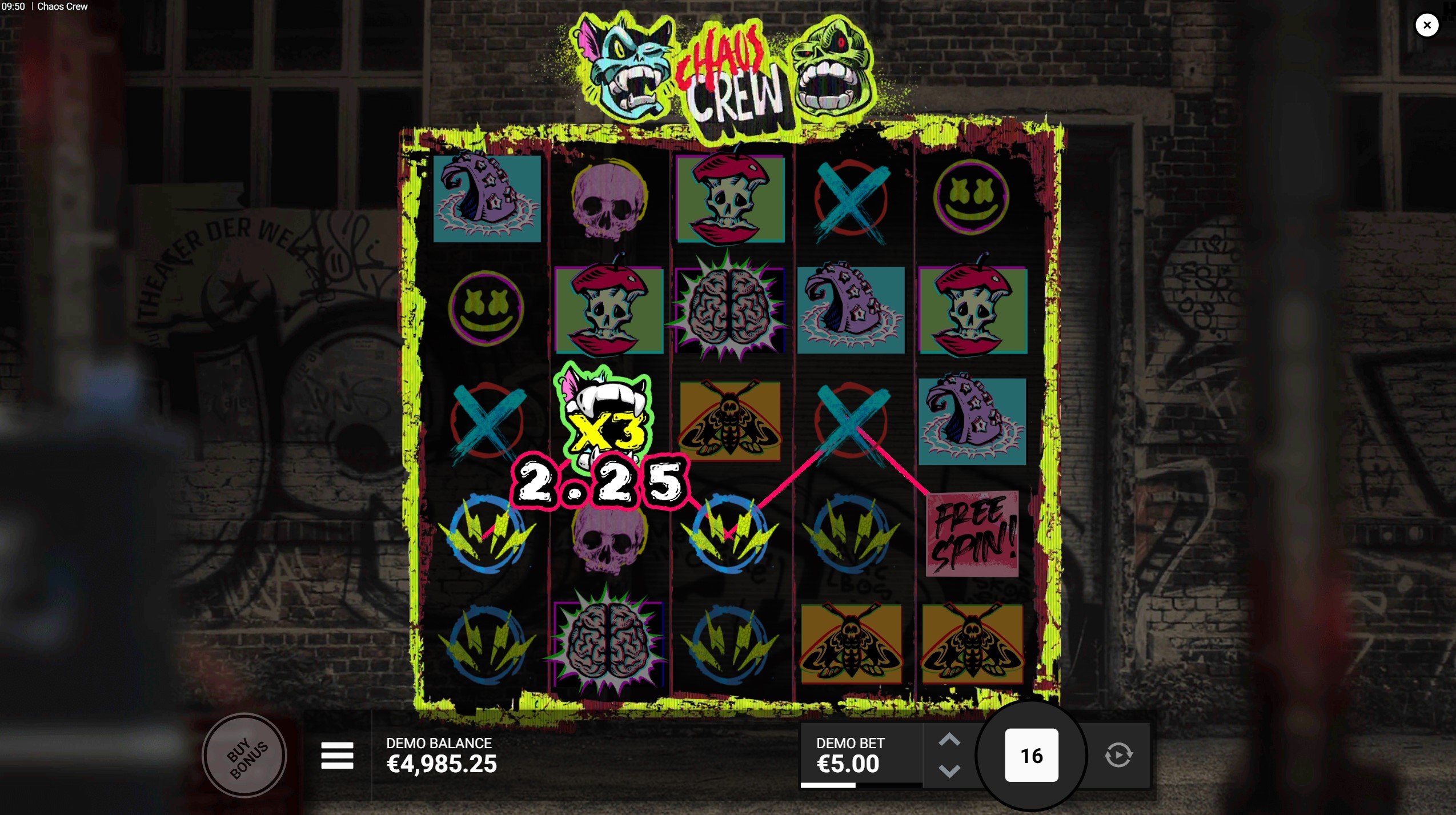 Chaos Crew Offers Players 15 Fixed Paylines