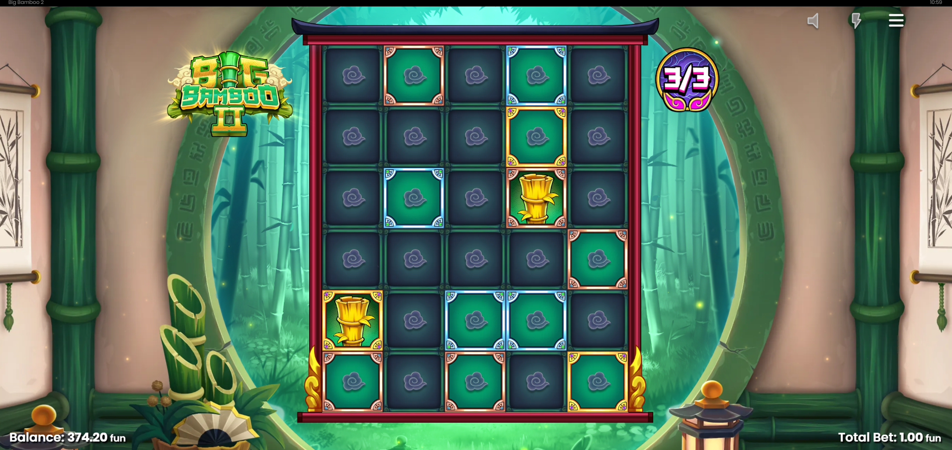 Form and Upgrade Framed Positions During the Lucky Bamboo Feature for Increased Prize Potential