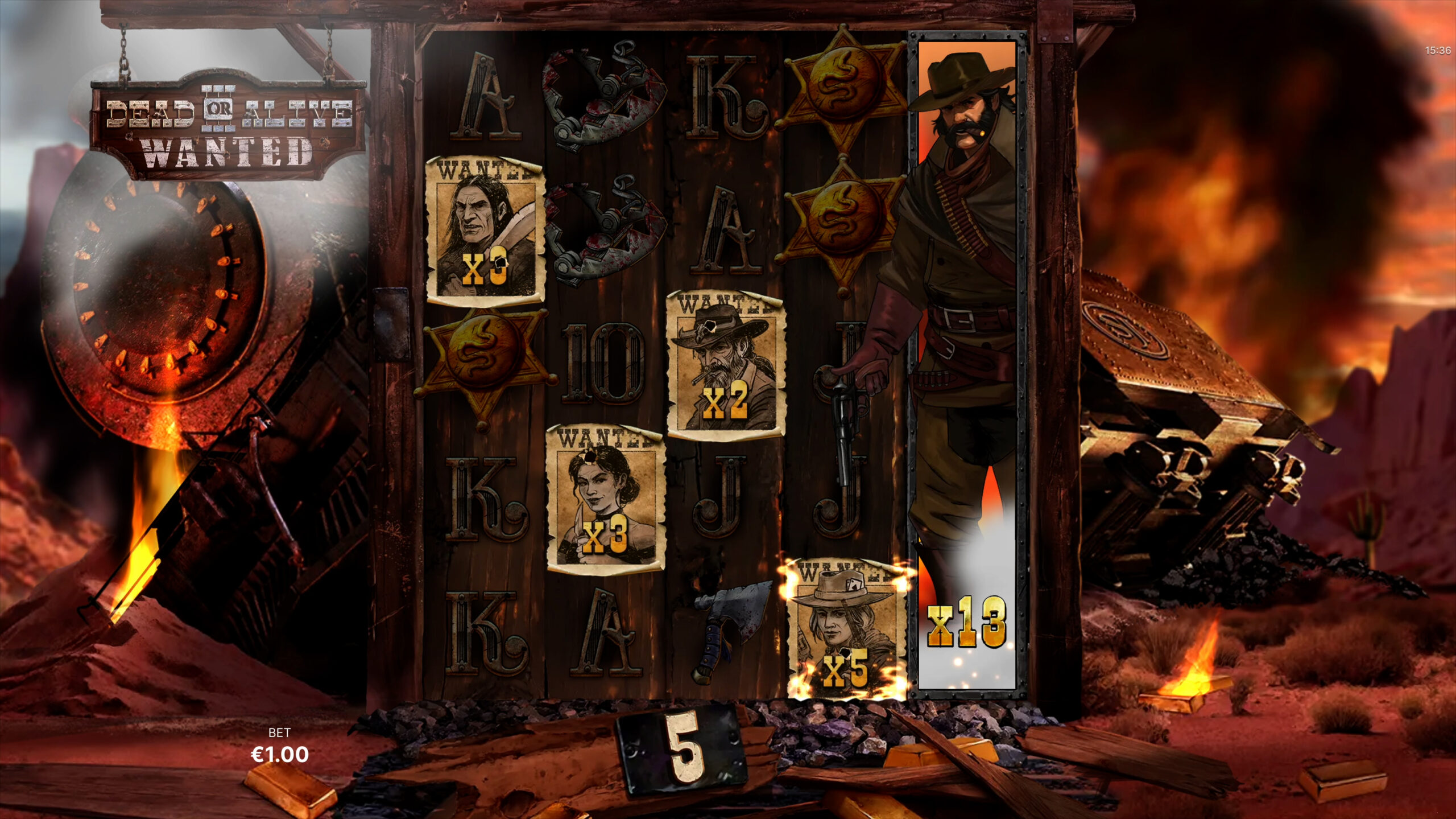 Wanted Wilds Become Sticky During Free Spins for Added Potential