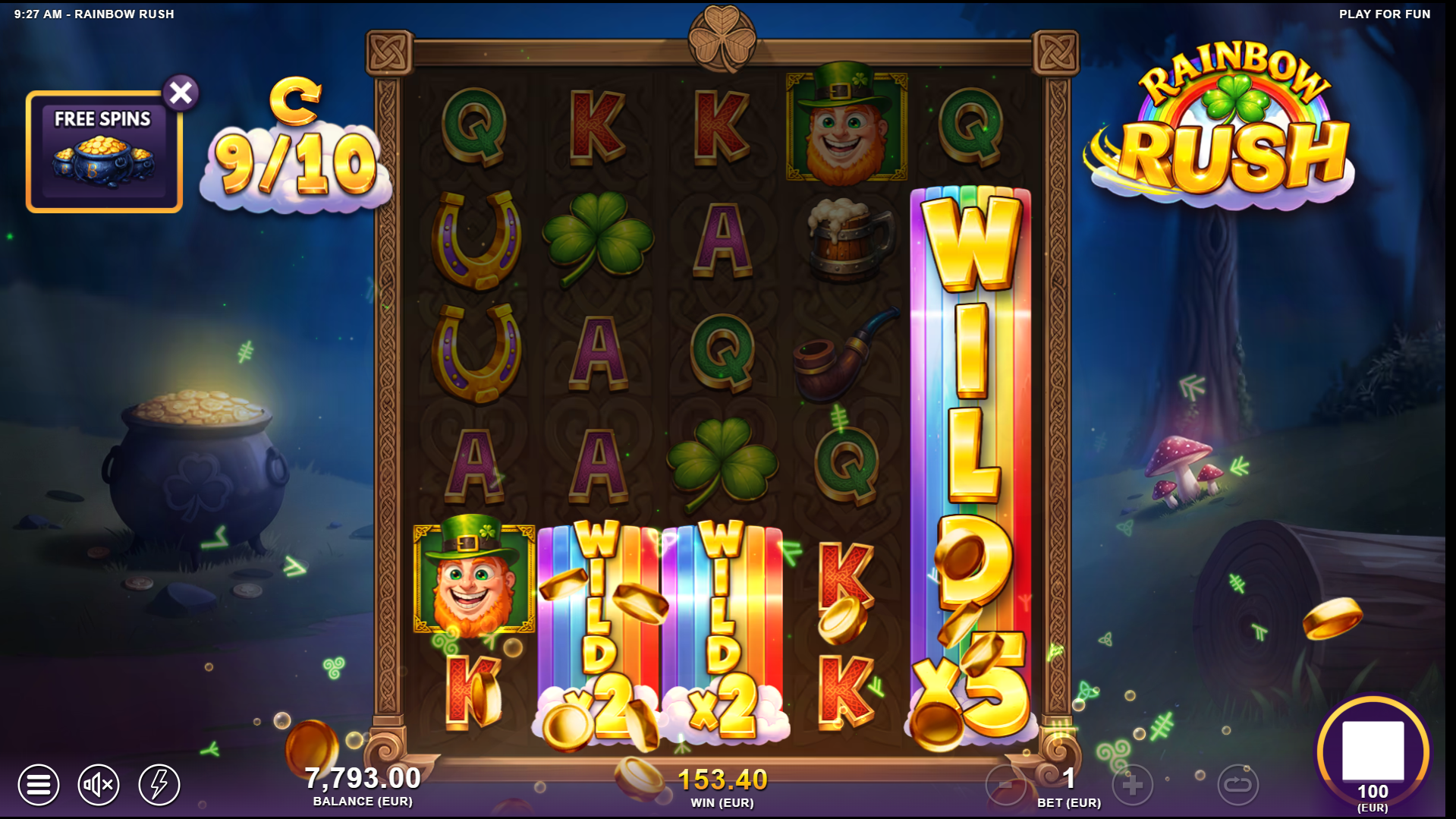 Trigger the Free Spins Bonus Round for an Increased Chance of Landing Wild Symbols Throughout