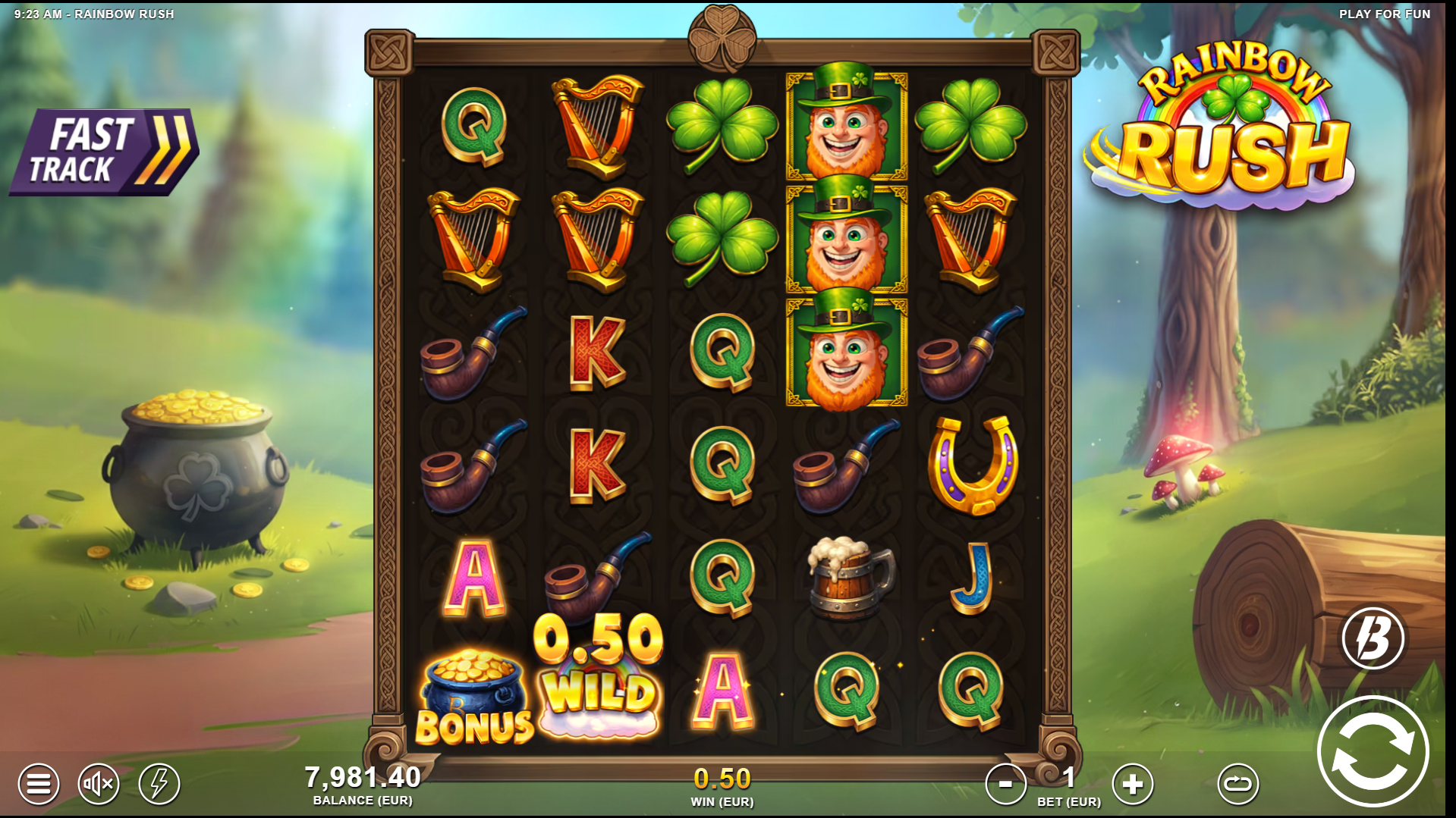 Rainbow Rush Offers Players 20 Fixed Paylines