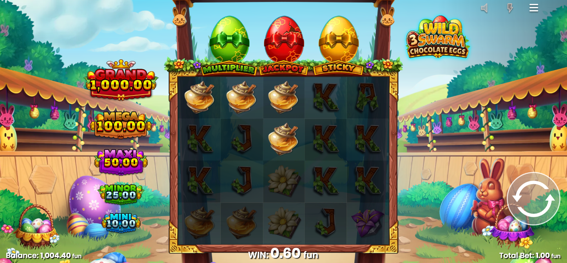 Wild Swarm 3 Chocolate Eggs Offers Players 20 Fixed Paylines