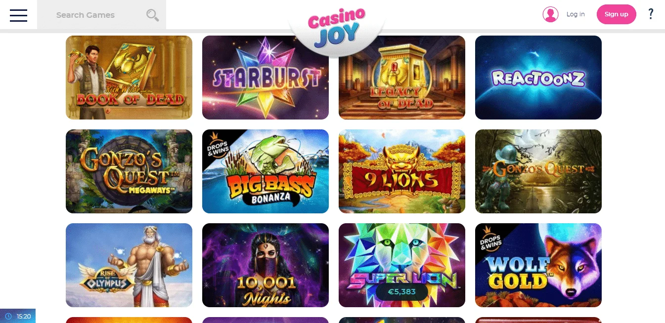 Casino Joy Game Selection