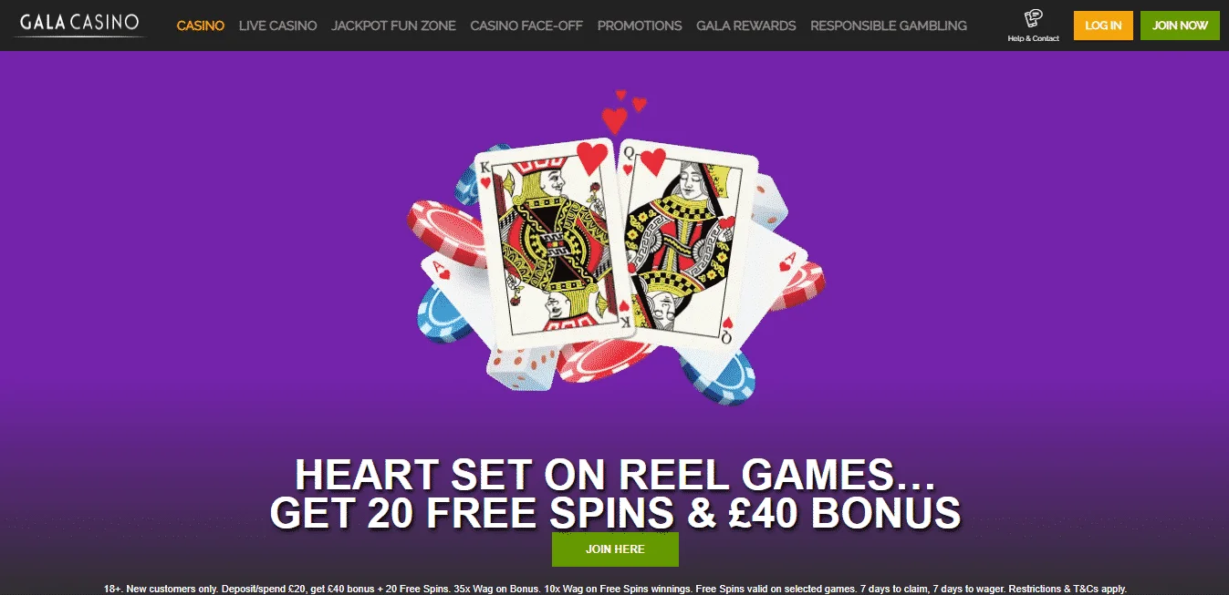 Gala Casino Homepage