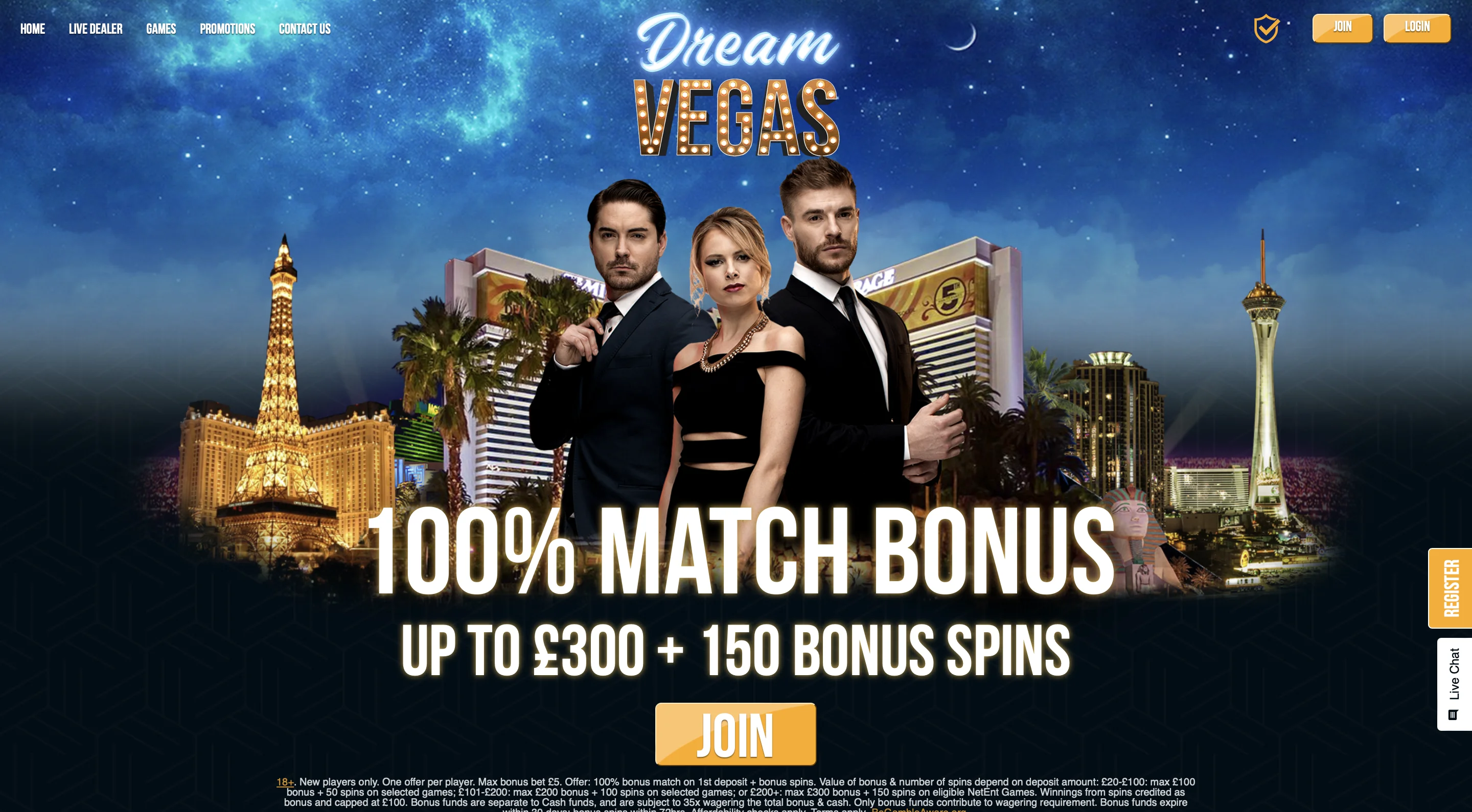 Dream Vegas Homepage