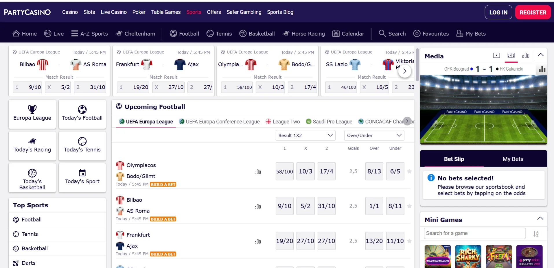 Bet On The Latest Sport at PartyCasino