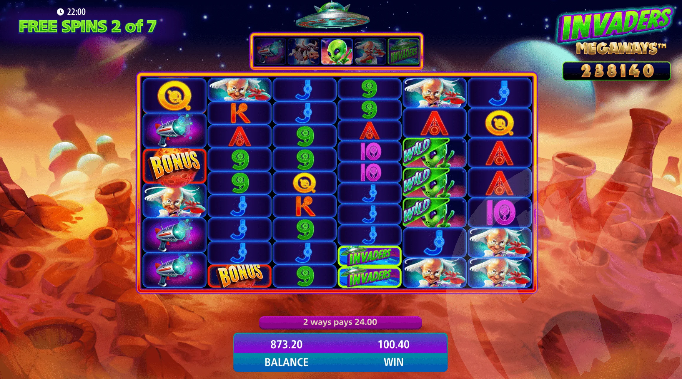 Alien Feature within Free Spins