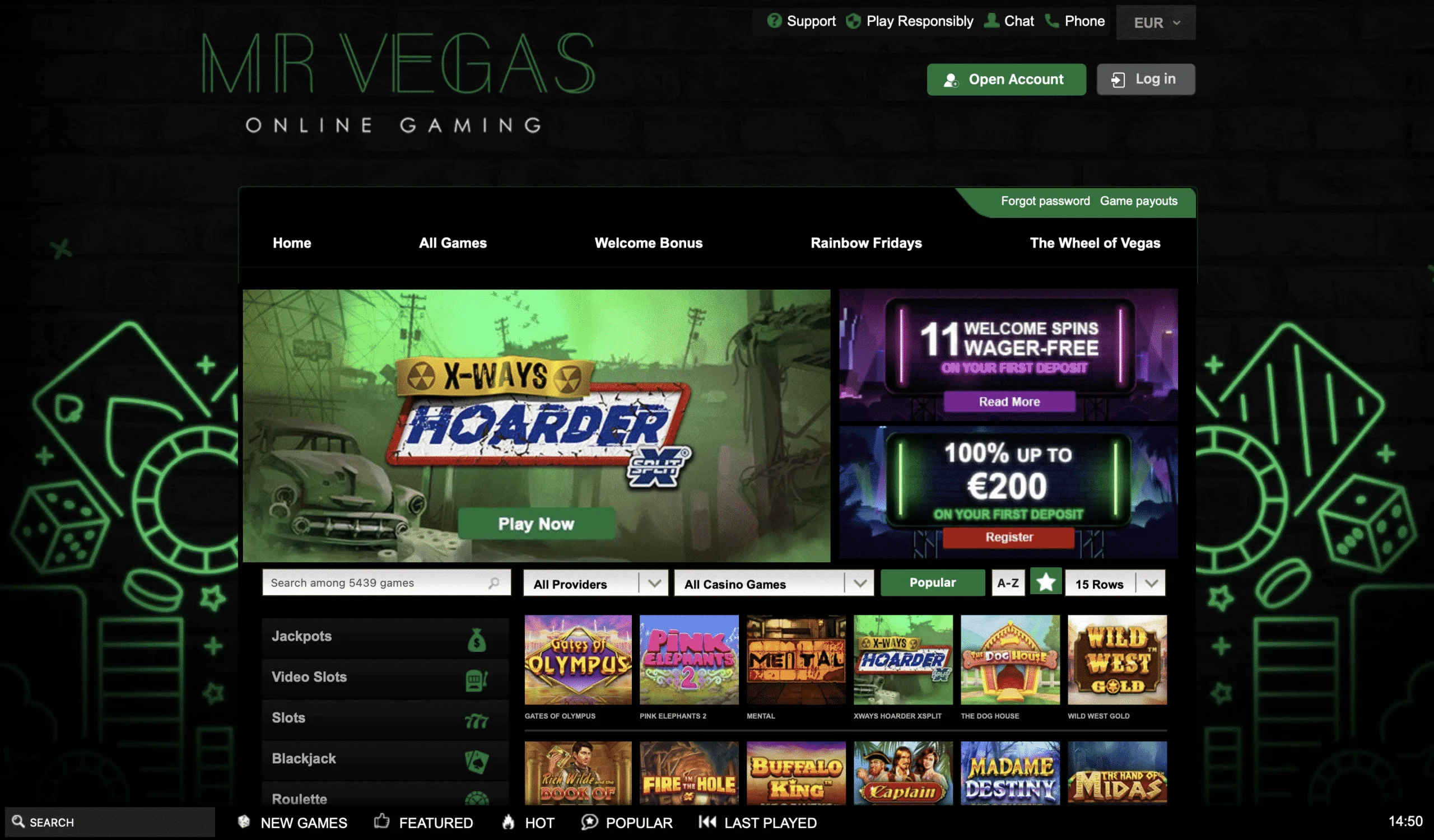 Mr Vegas Homepage