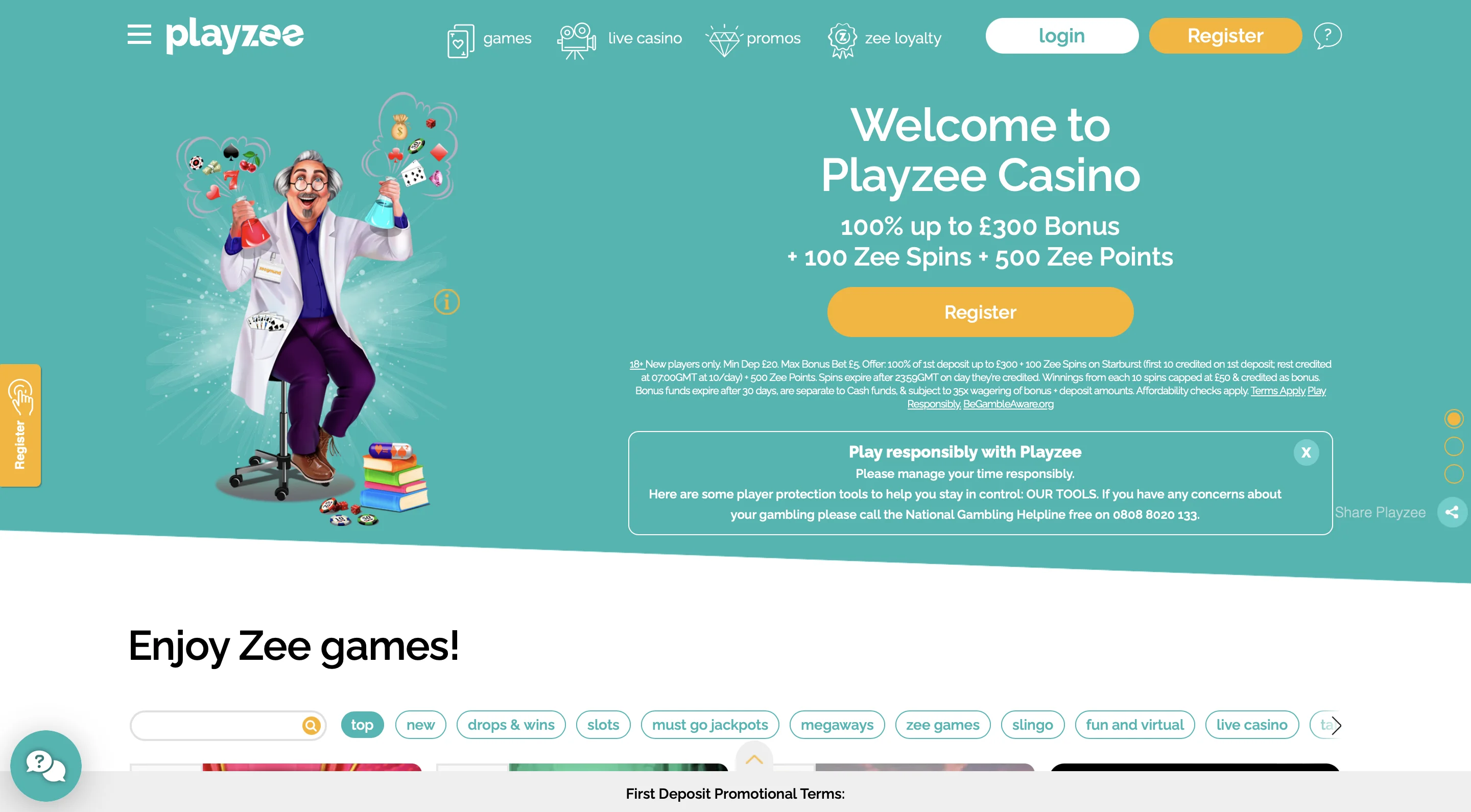 Playzee Homepage