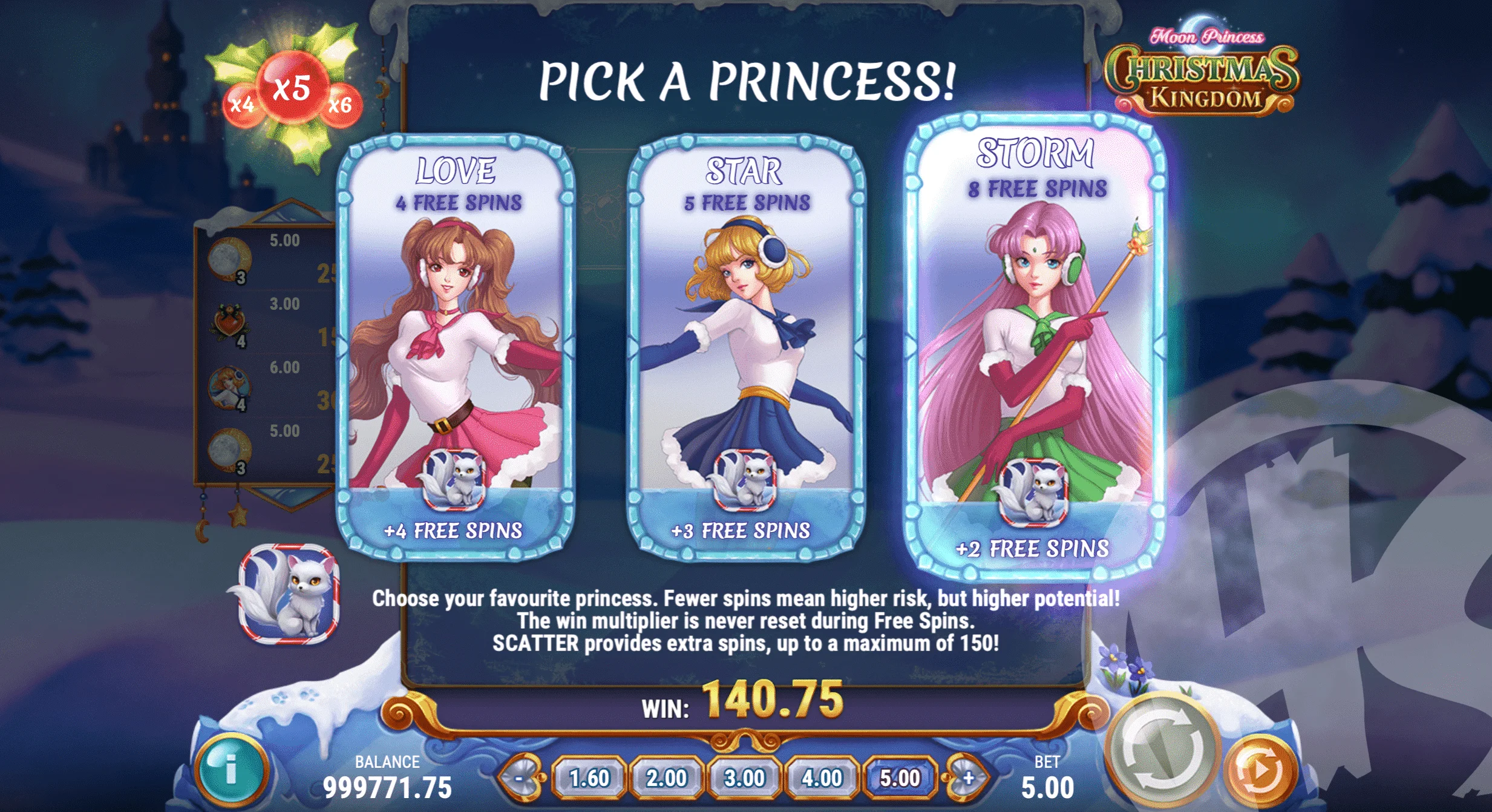 Pick a Princess for Free Spins