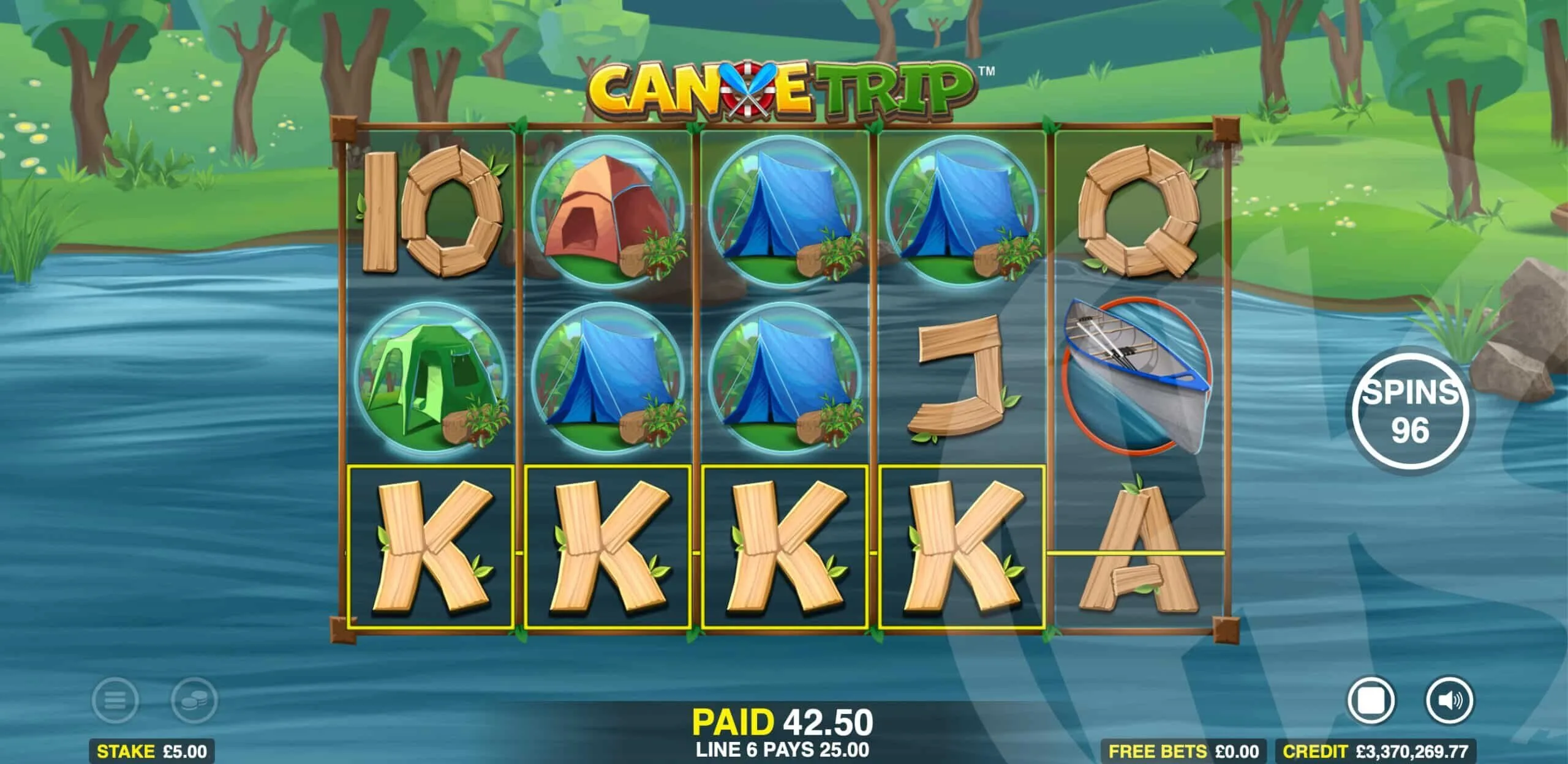 Canoe Trip Offers Players 10 Fixed Win Lines