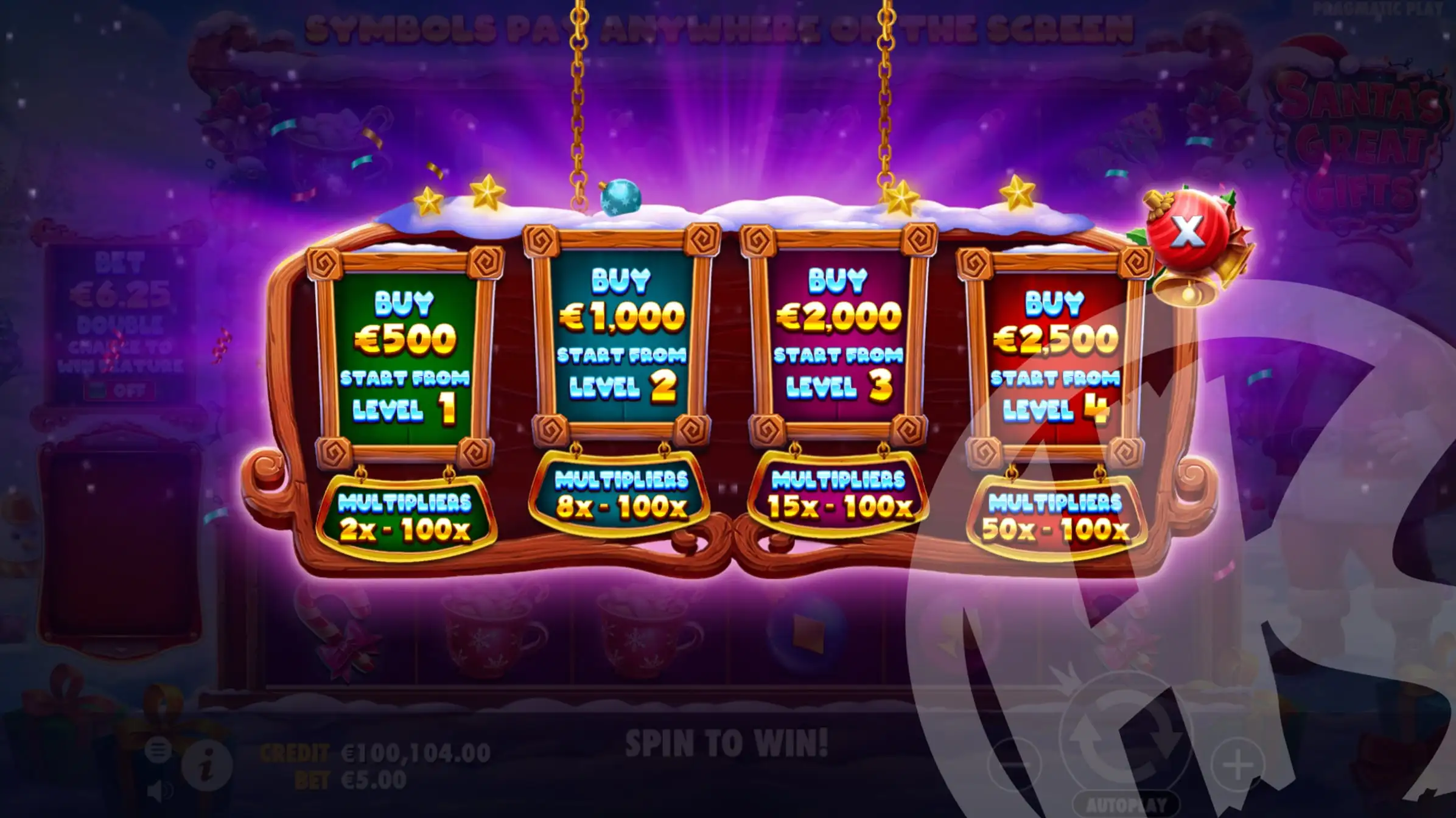 Santa's Great Gifts Buy Free Spins Options