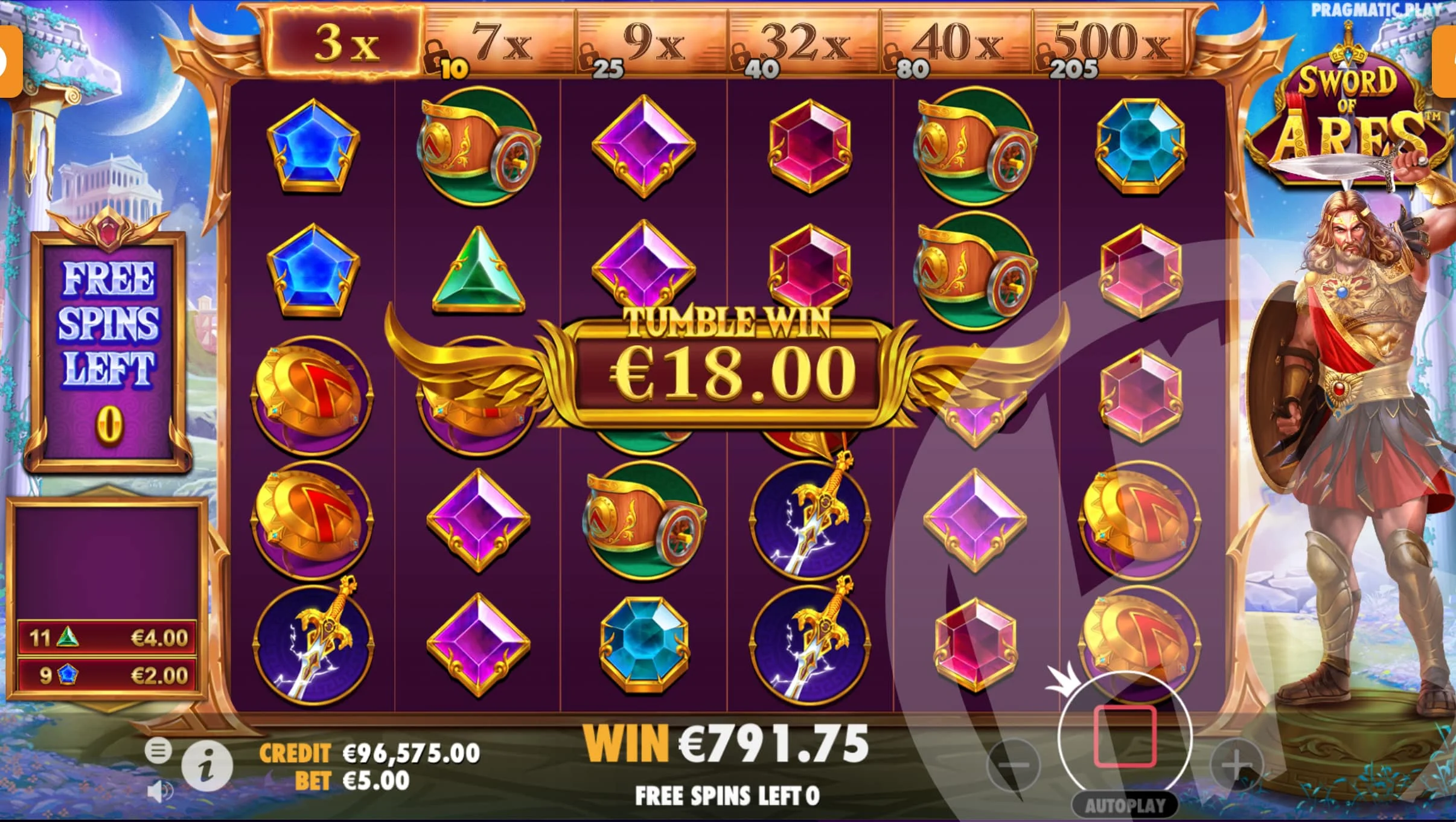 Sword of Ares Free Spins