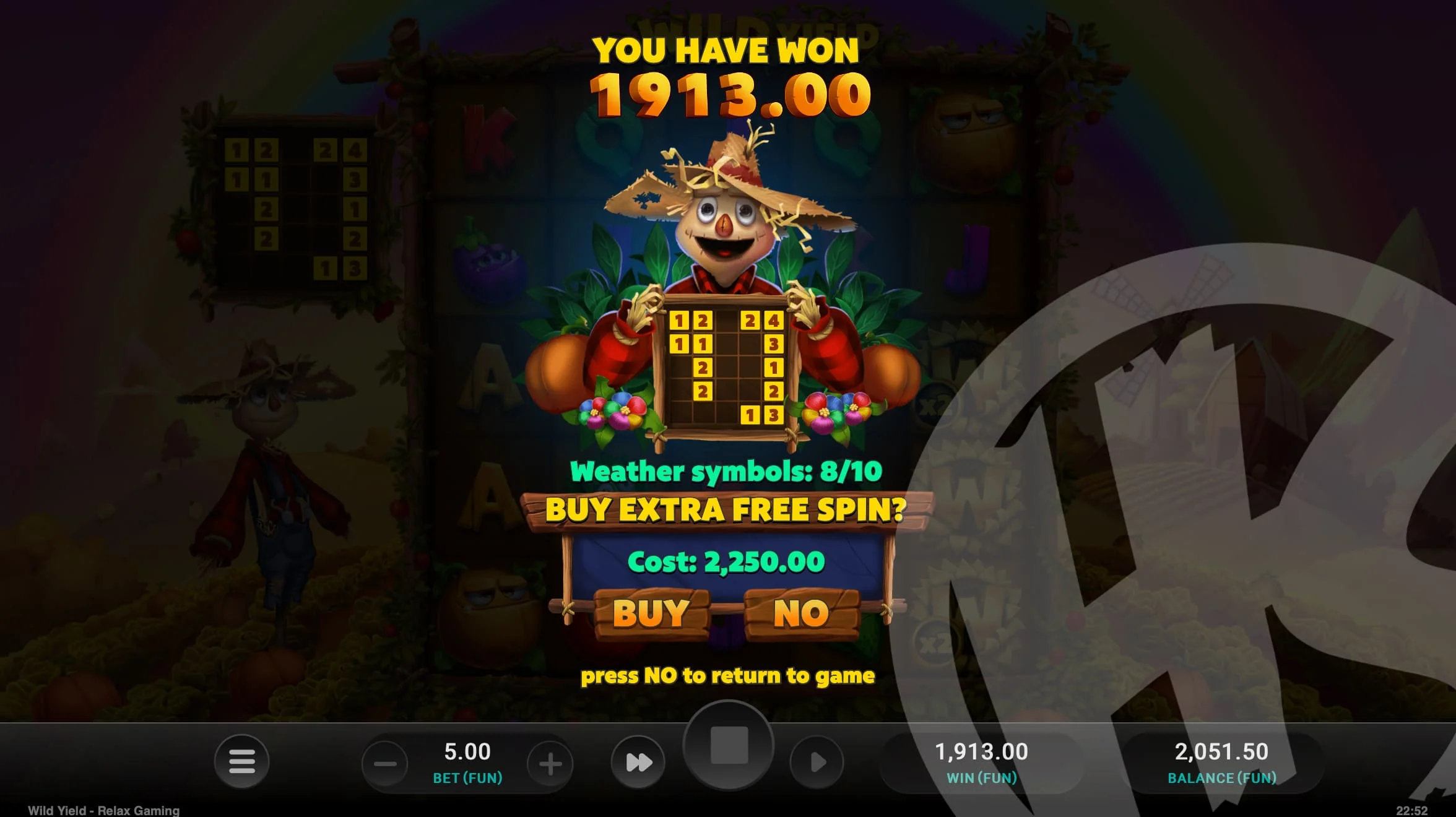 If Less Than 10 Weather Symbols Have Landed, 1 Extra Free Spin Can Be Bought 