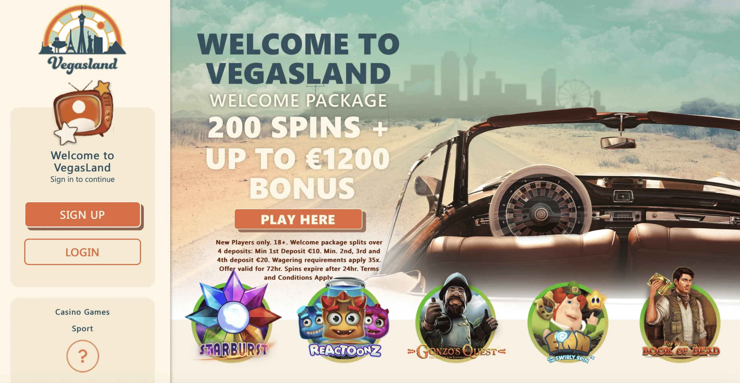 VegasLand Homepage