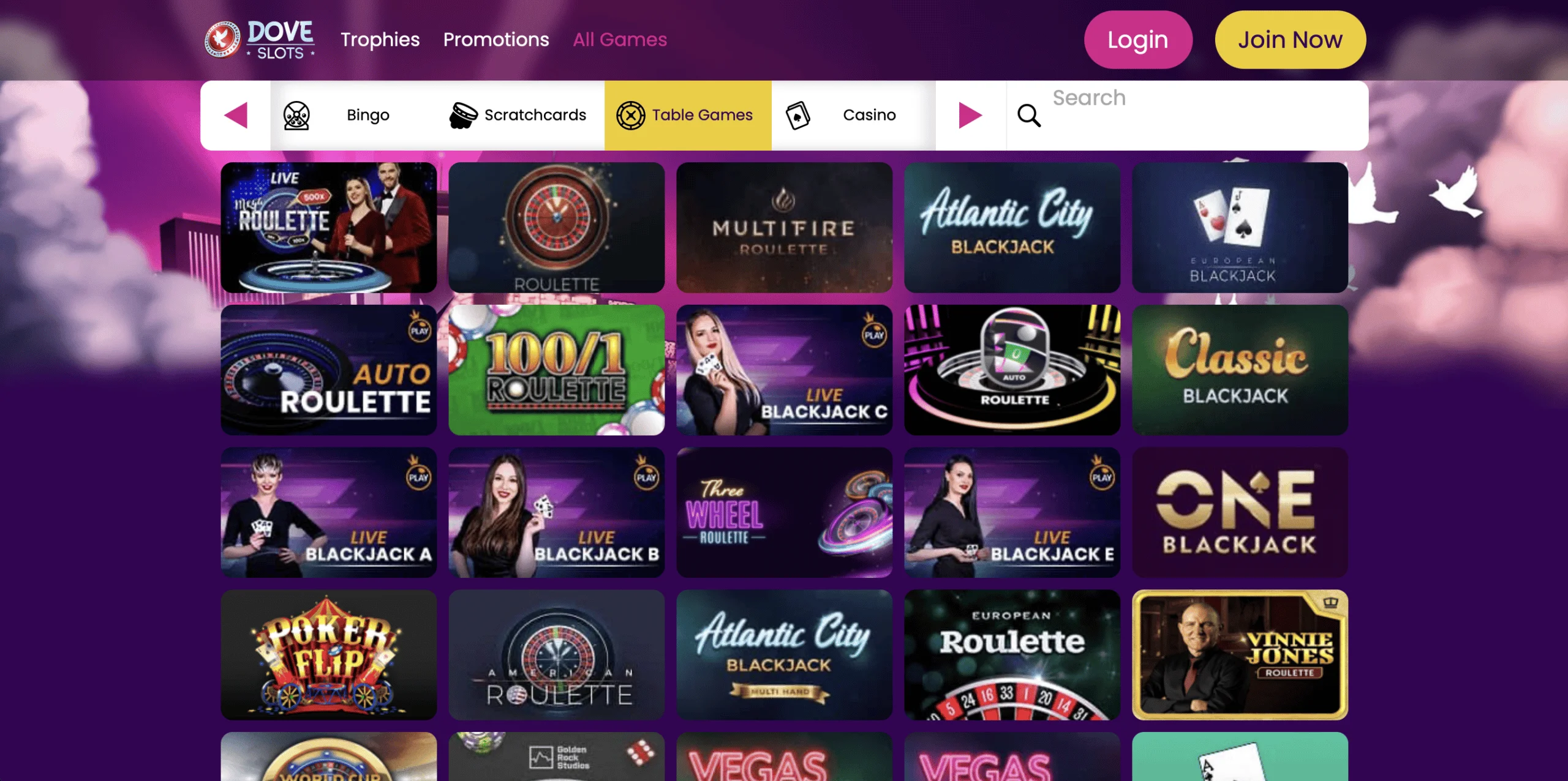 Dove Slots Live Casino