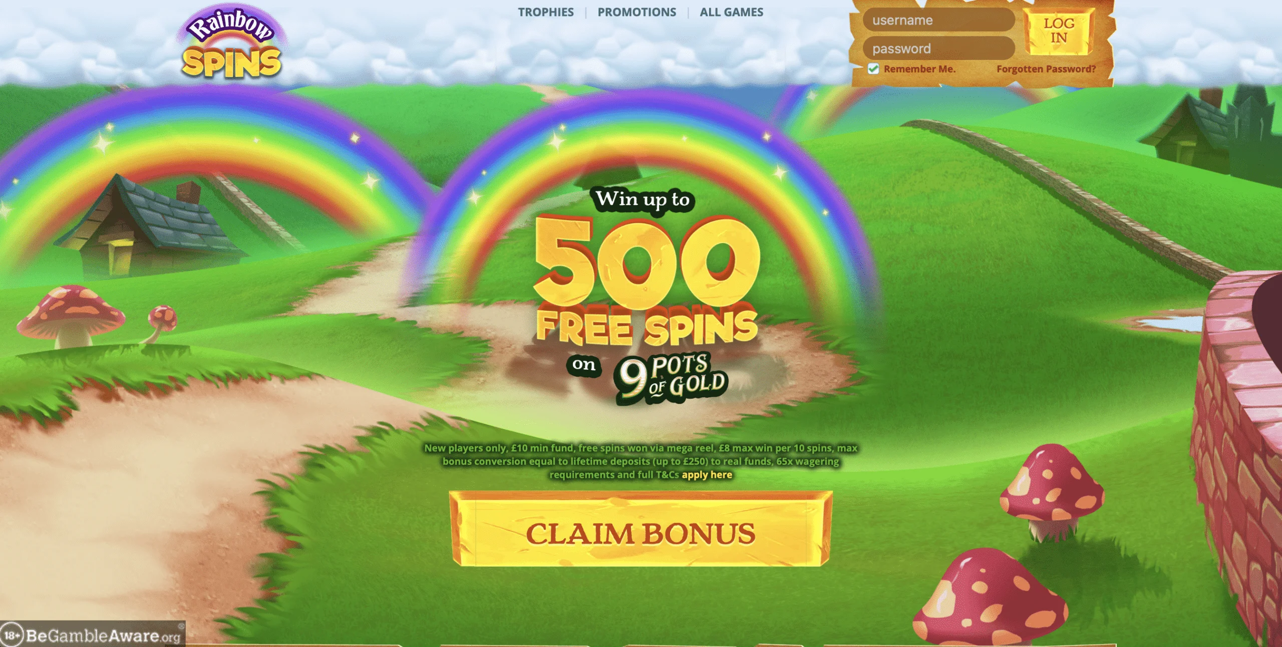 Rainbow Spins Homepage