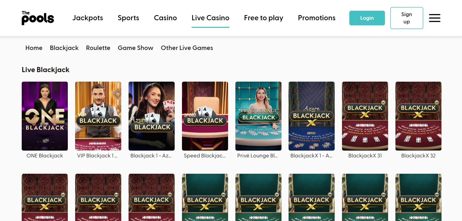The pools casino Live casino