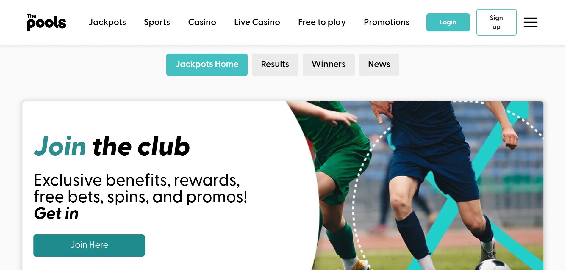 The pools homepage