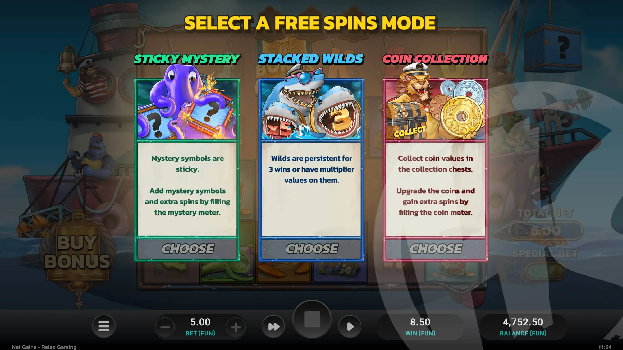 Land 3 Bonus Symbols To Trigger Free Spins, With a Choice of 3 Modes