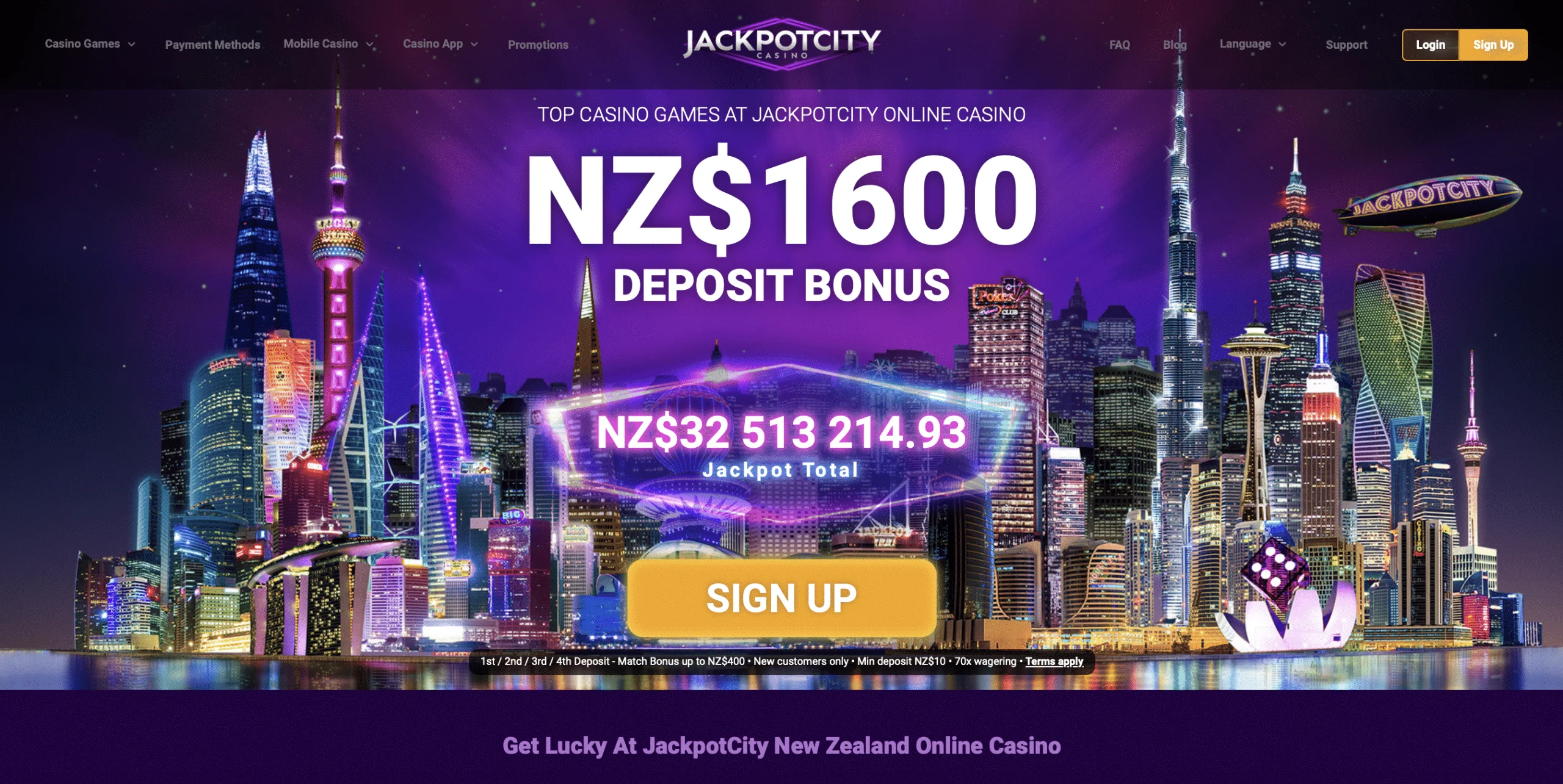 JackpotCity Casino Homepage