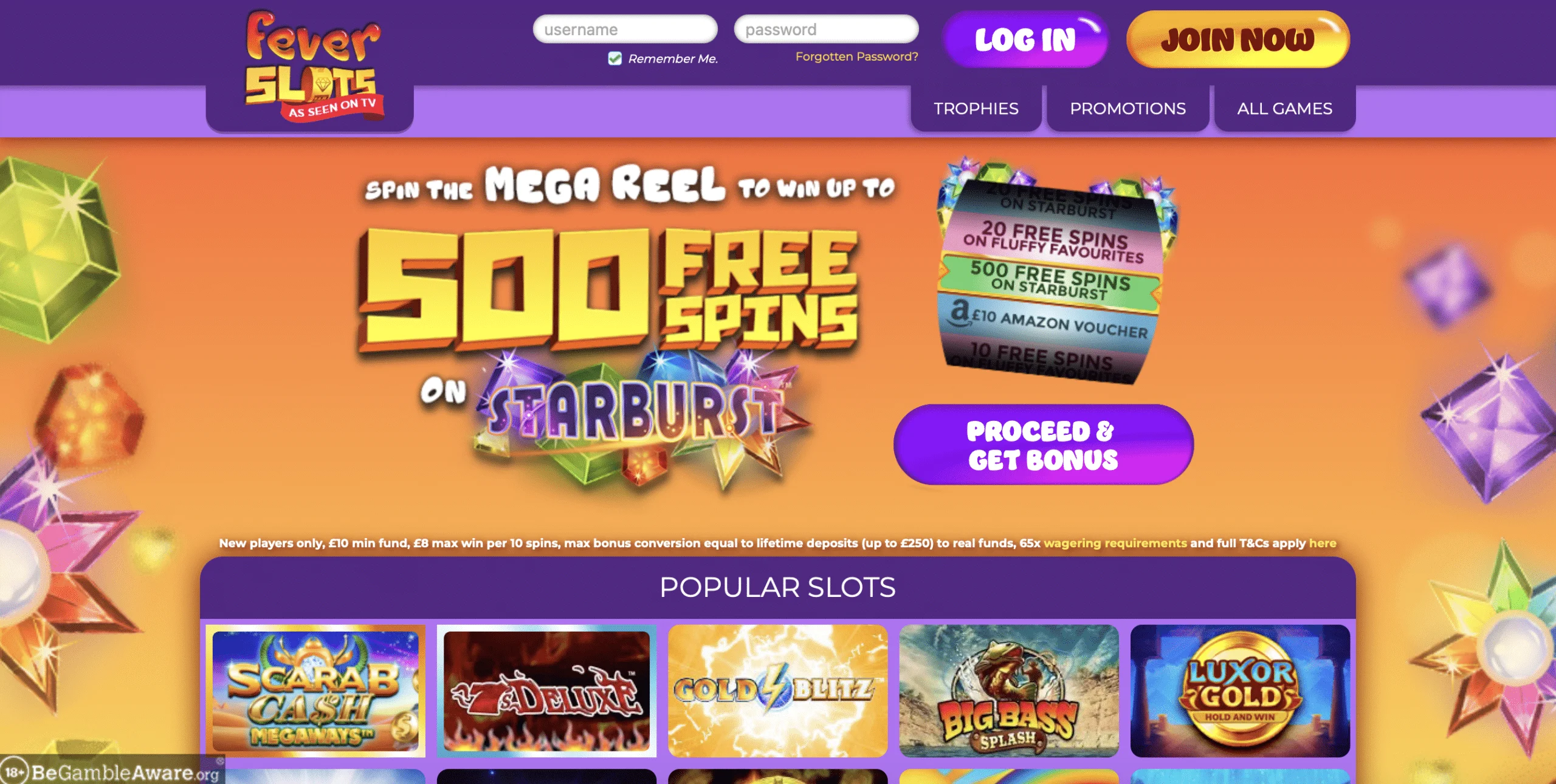 Fever Slots Homepage