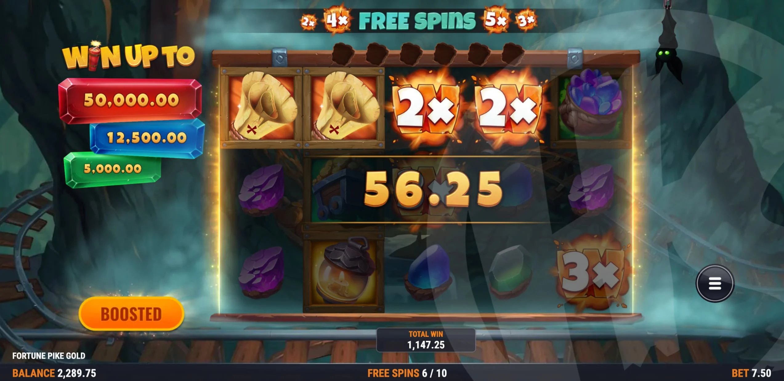 During Free Spins Lucky Dinky Random Wilds Contain Multipliers Between 2x-5x