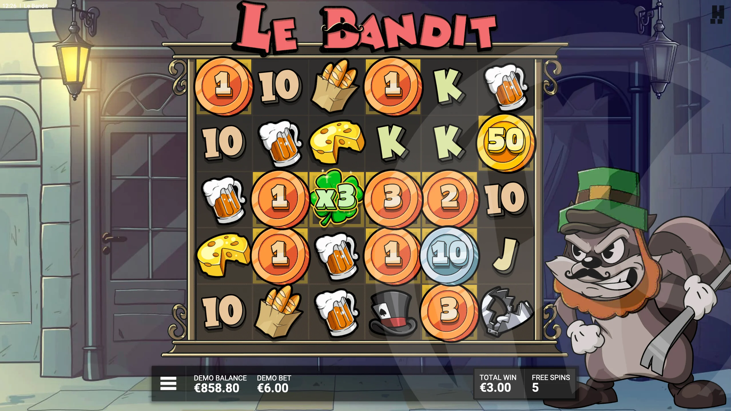 Le Bandit Luck of the Bandit Bonus Game