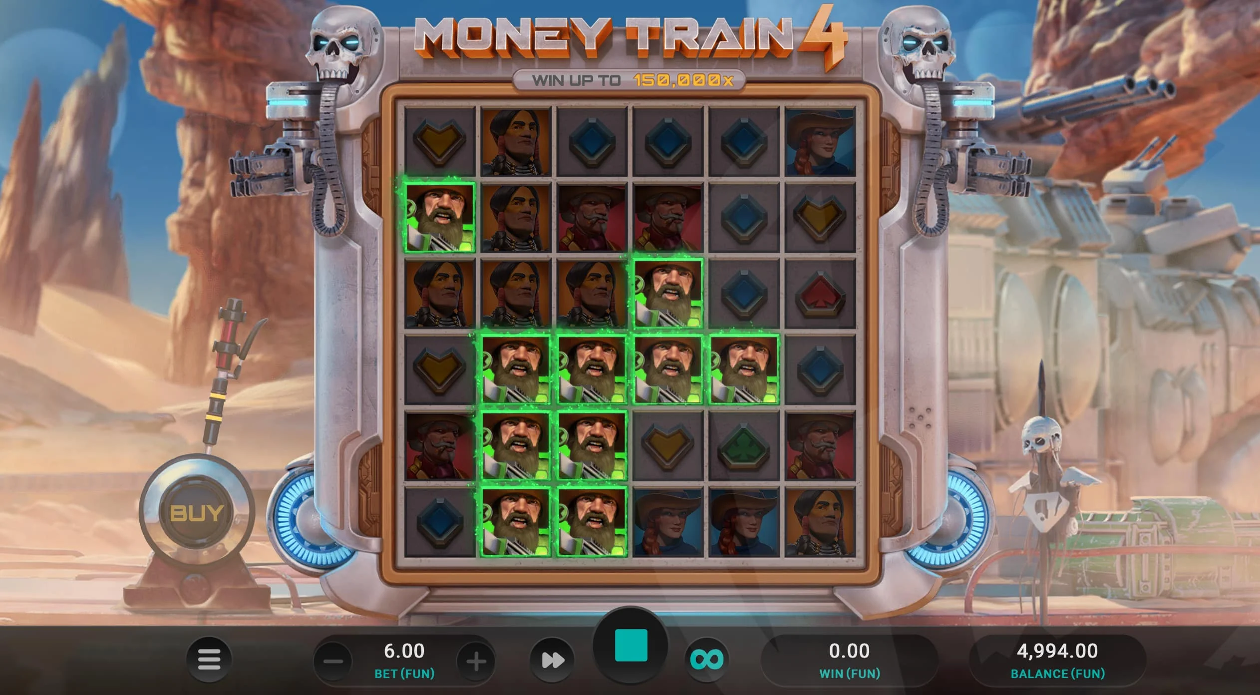 Land 10 or More Symbols in View to Form Wins in Money Train 4