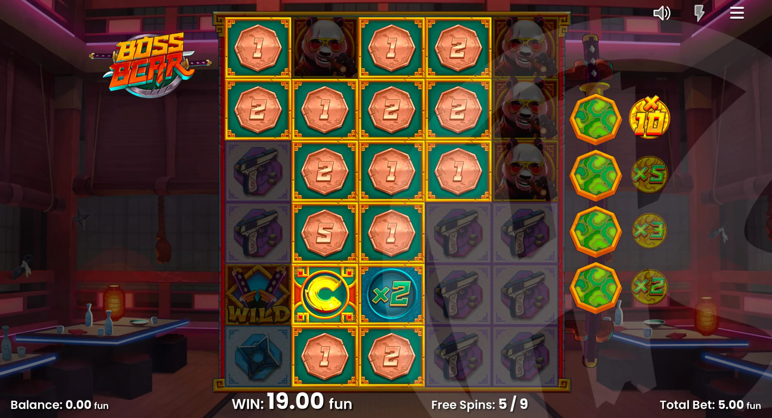 Low Paying Symbols are Converted to Reveal Symbols During Free Spins and a Multiplier is Active
