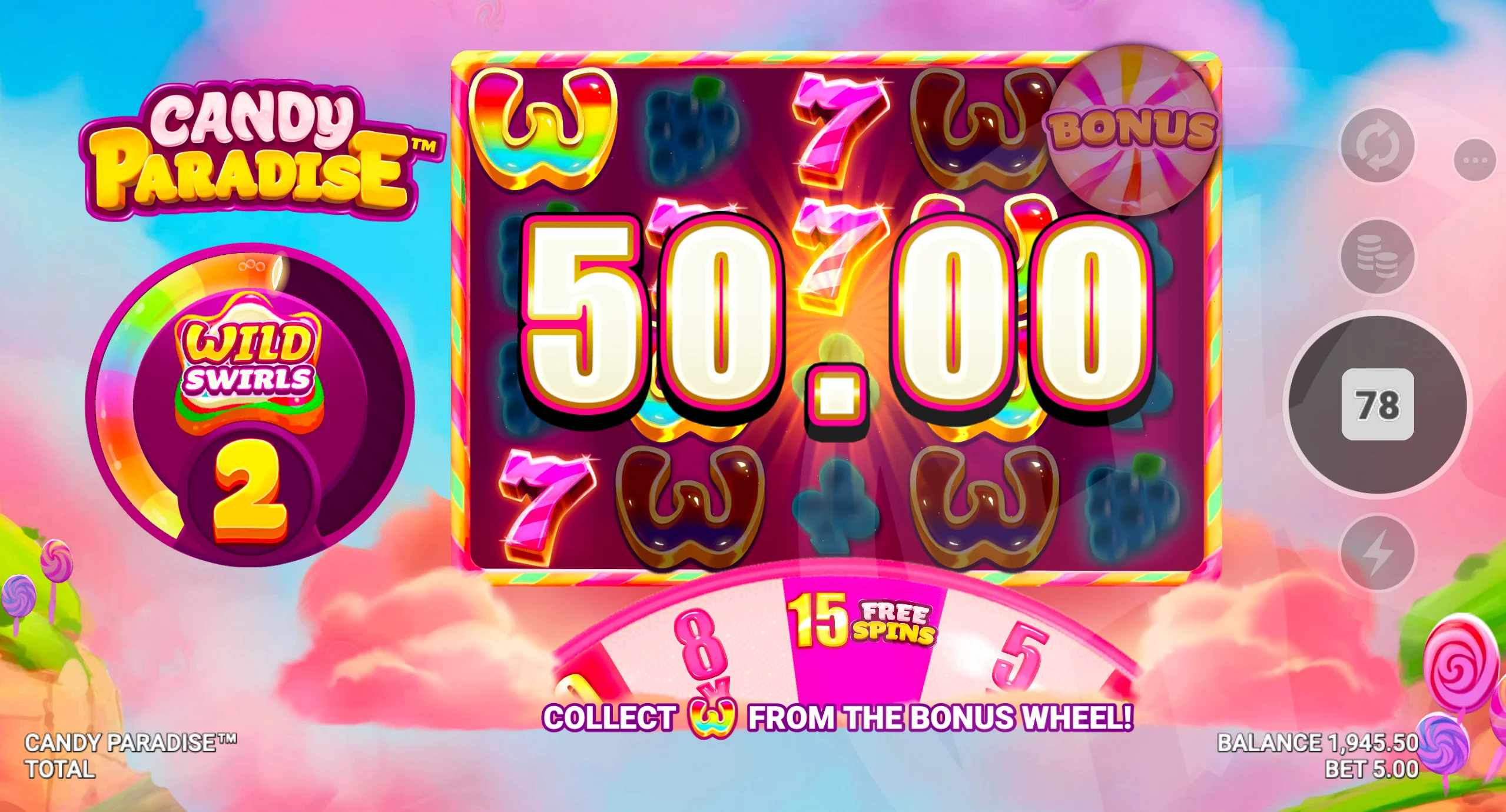 Candy Paradise Offers Players 30 Fixed Win Lines