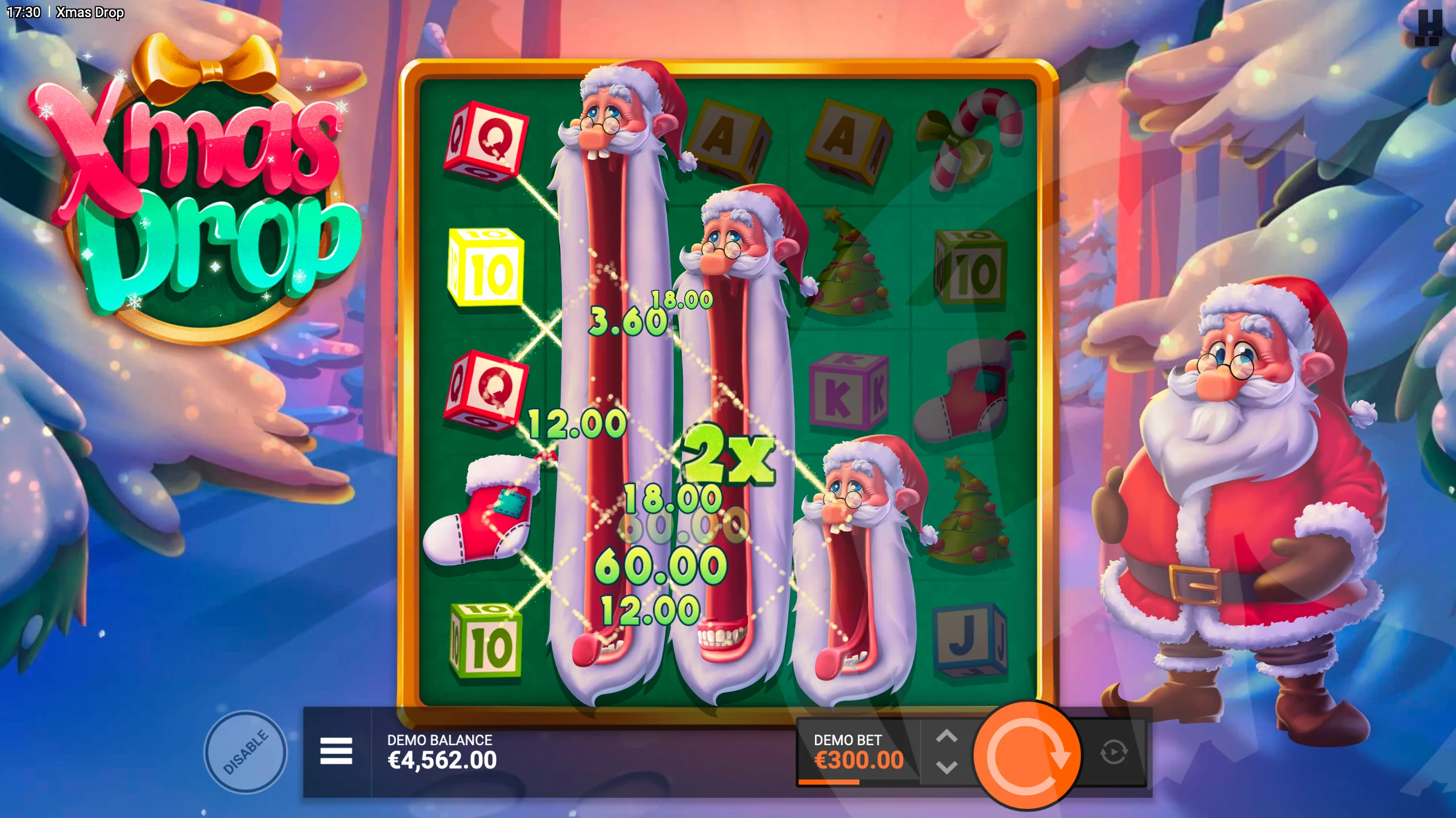 Wild Santa Symbols Expand if the Expanded Symbol Will Be Part of a Winning Combination