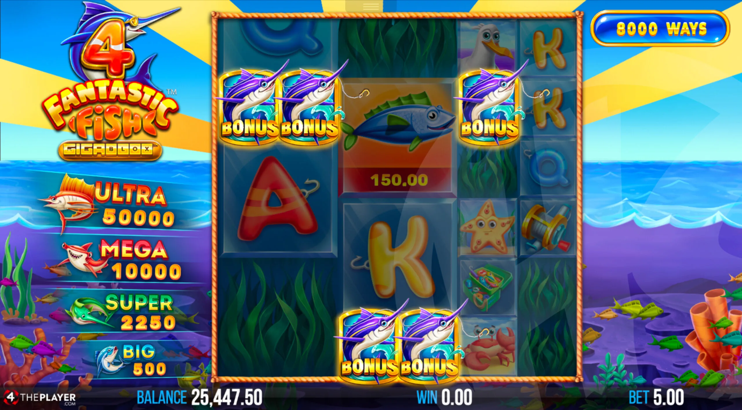 Land 3 or More Respin Scatters to Trigger the Fishing Respins Bonus