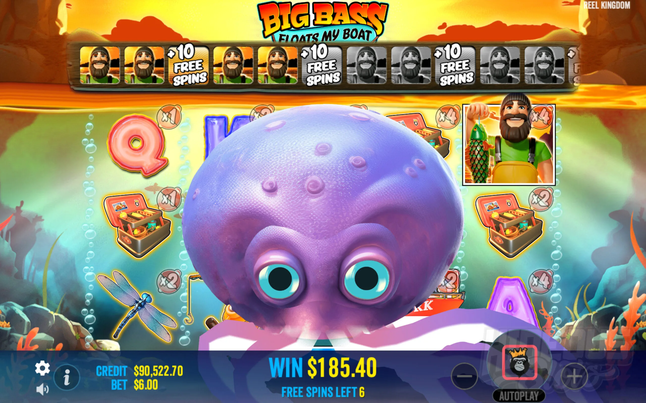During Free Spins the Octopus Can Appear to Trigger Special Features