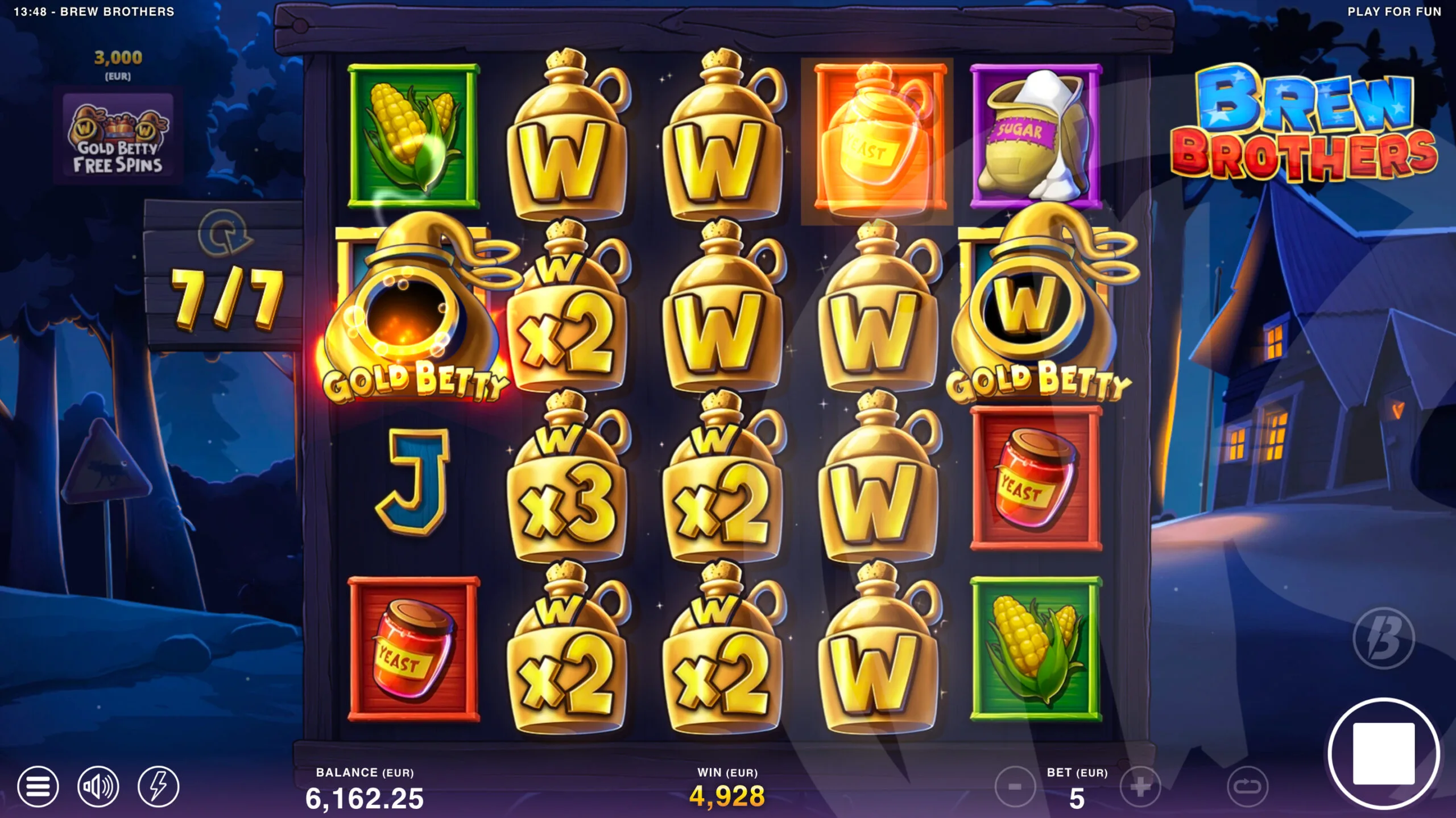 Gold Betty Symbols May Activate on Every Spin in the Free Spins Bonus