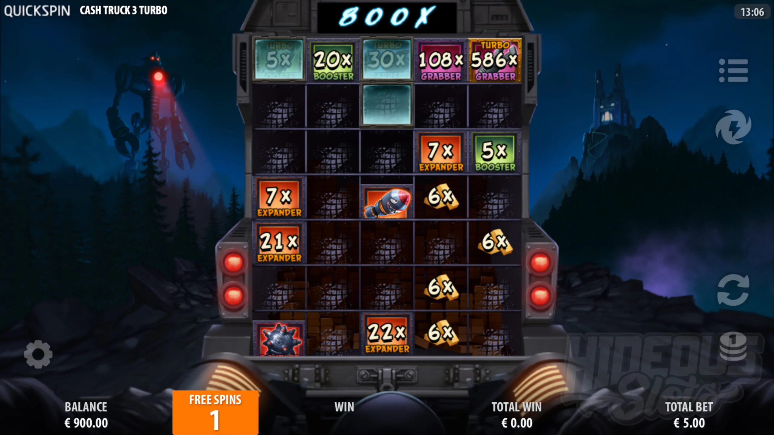 Cash Truck 3 Turbo Truck Raider Bonus Game - 5 Bonus Scatters