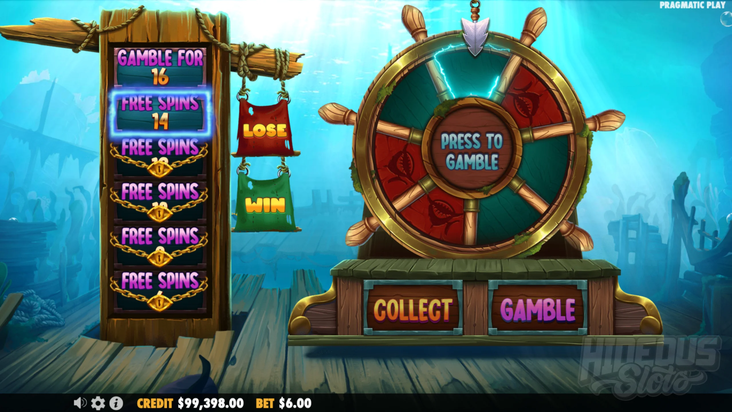 Gamble up to 16 Spins in The Deep Free Spins or up to a 30x Multiplier in Even Deeper Free Spins
