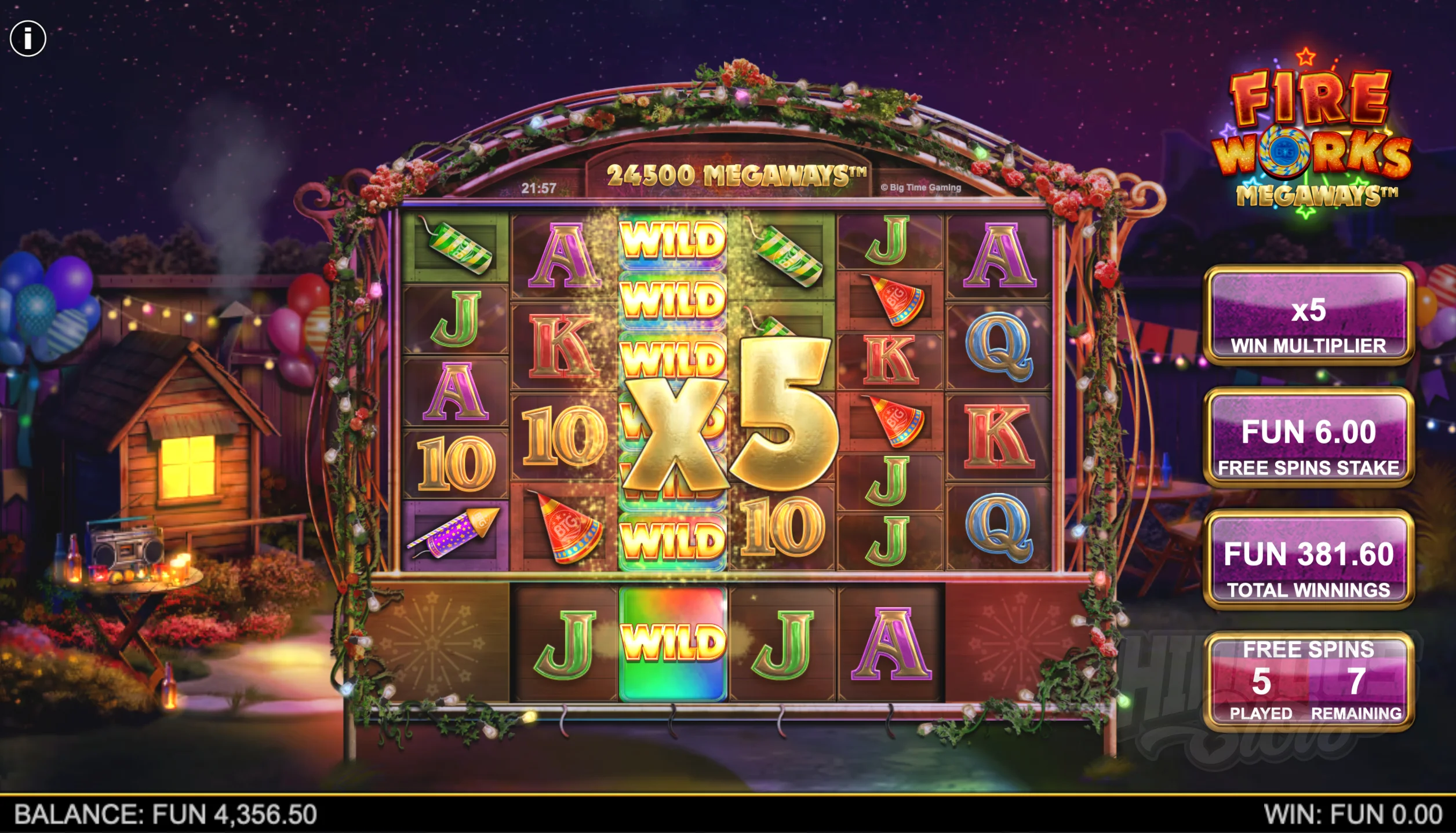 Each Time a Firework Wild Bonus is Triggered in Free Spins, the Win Multiplier Will Increase By +1