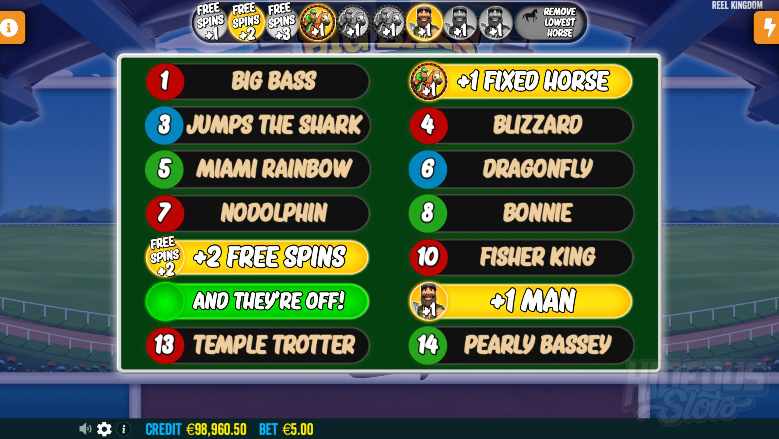Choose Horses to Reveal Modifiers Before Free Spins Begin